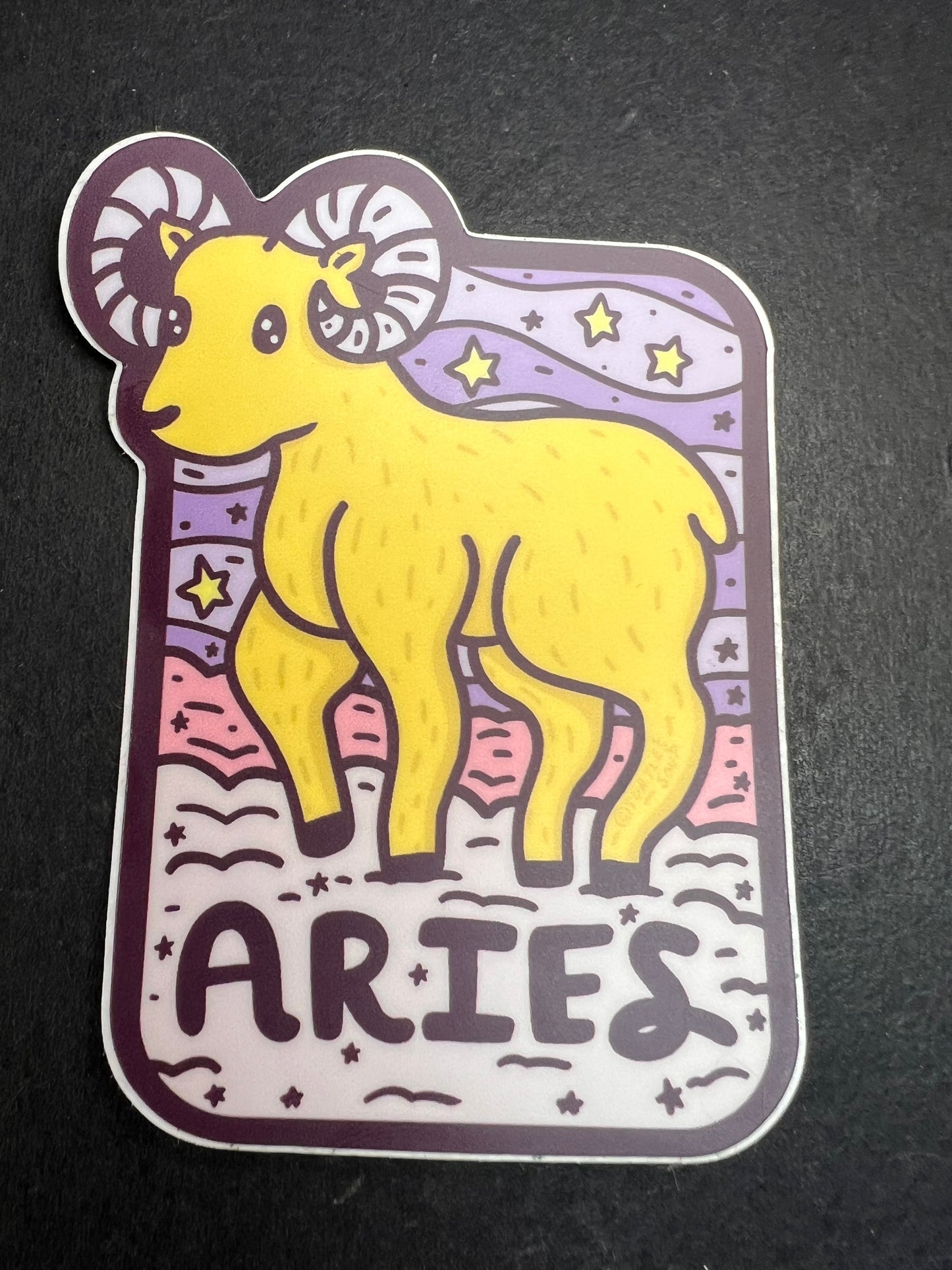 Turtle’s Soup Aries Zodiac Sticker – Waterproof Vinyl