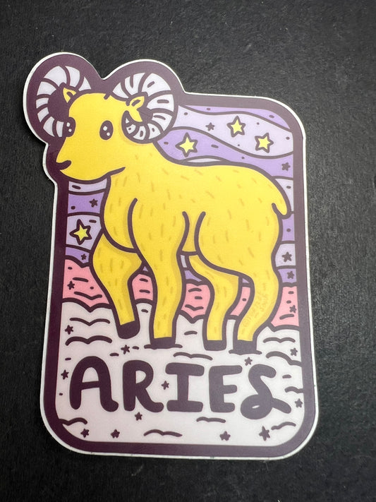 Turtle’s Soup Aries Zodiac Sticker – Waterproof Vinyl
