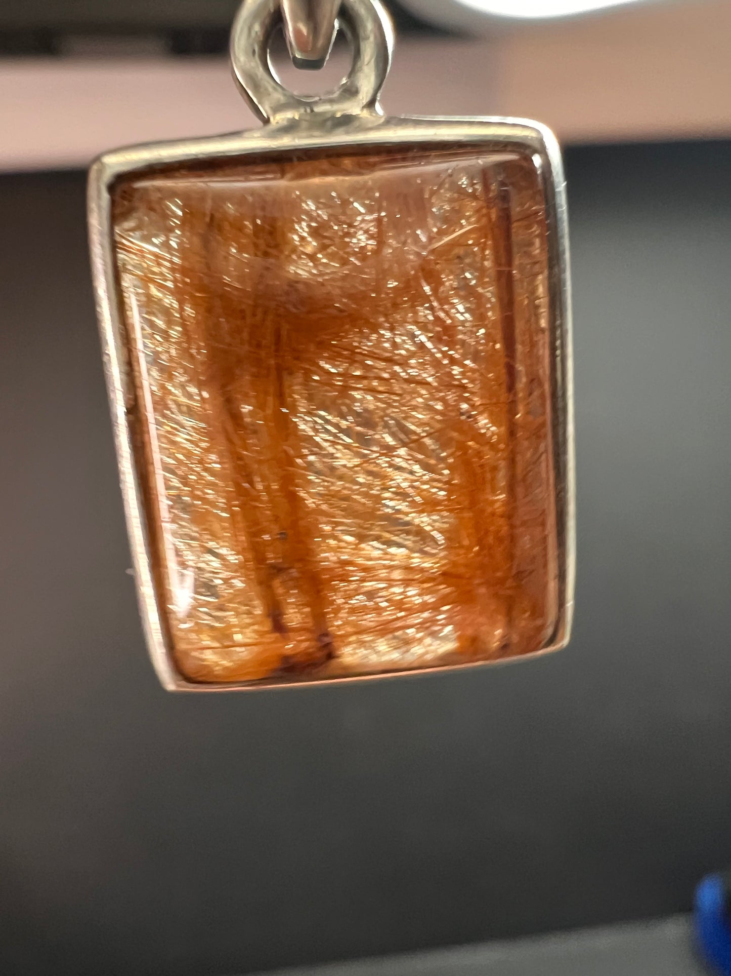 Vintage Nature Company Copper Rutilated Quartz Pendant 925 Sterling Silver