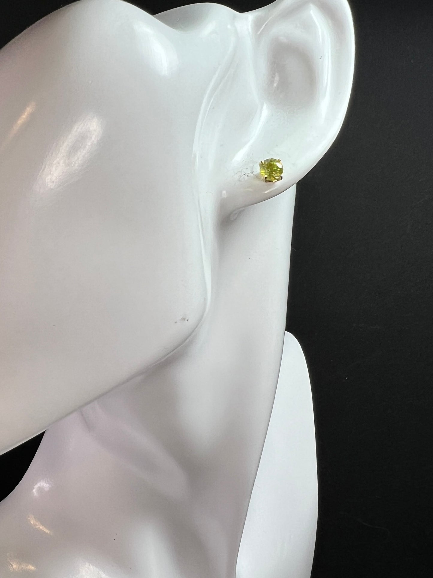 Rare Sphene Titanite Stud Earrings in 14k Yellow Gold
