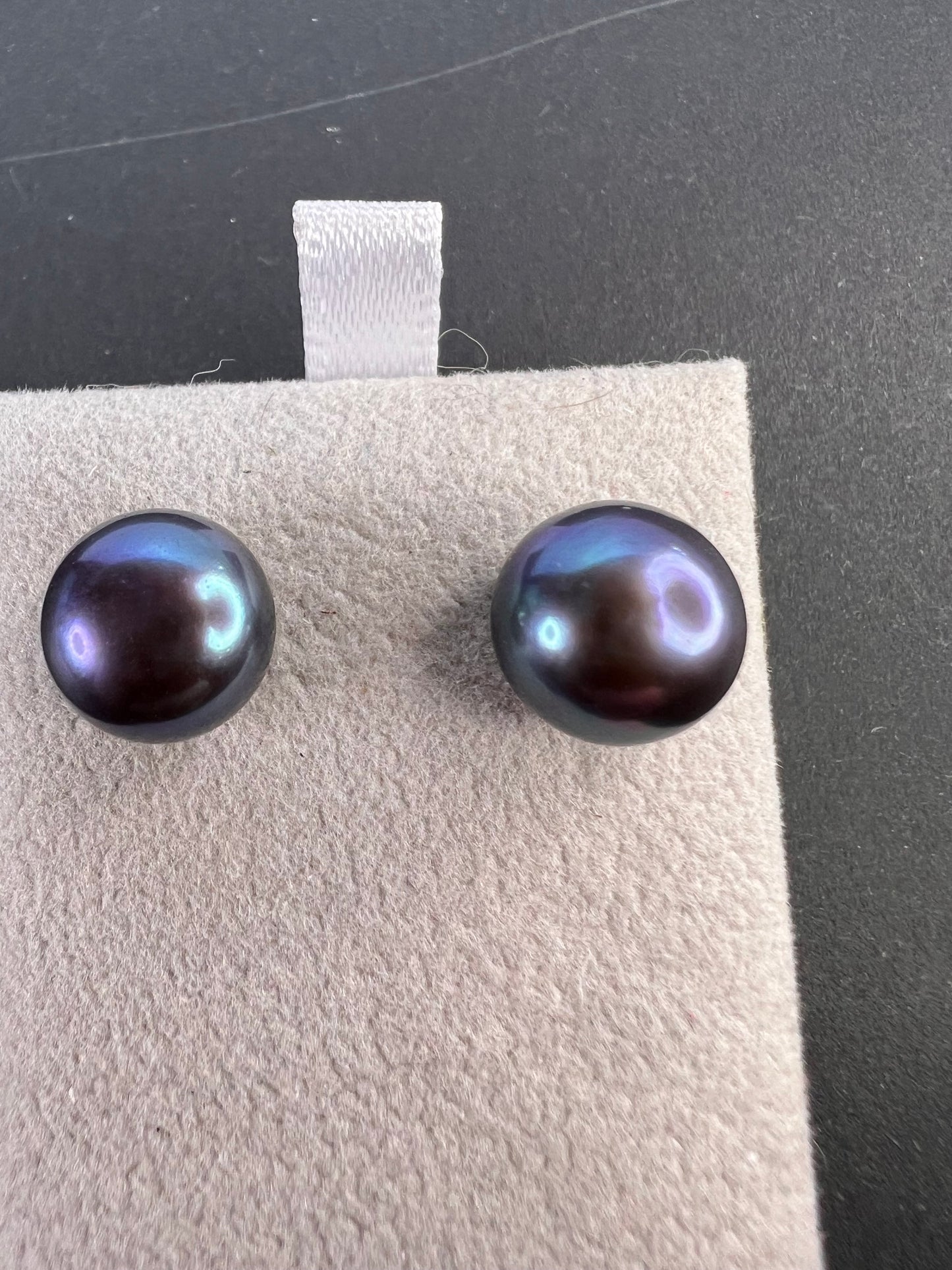 Honora 10mm black pearl sterling silver stud earrings