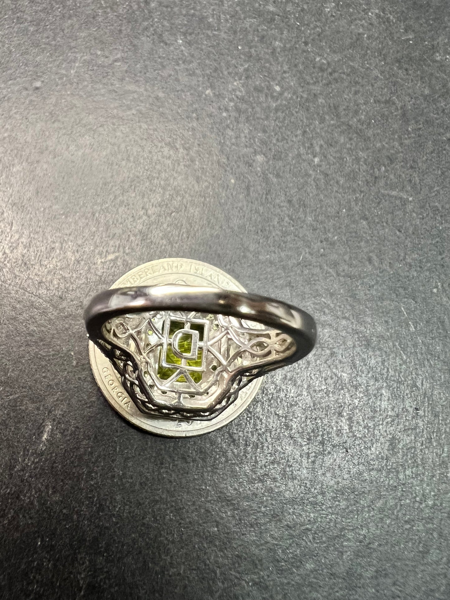 NEW Peridot Tsavorite Zircon Halo Ring 4.30ctw Sz 8