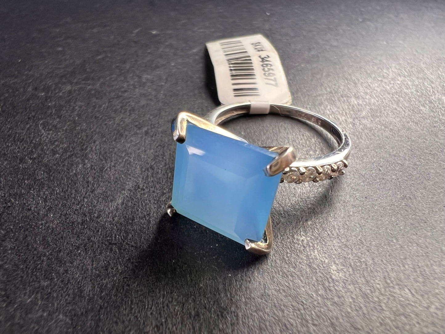 NEW with tag blue chalcedony sterling silver ring size 7