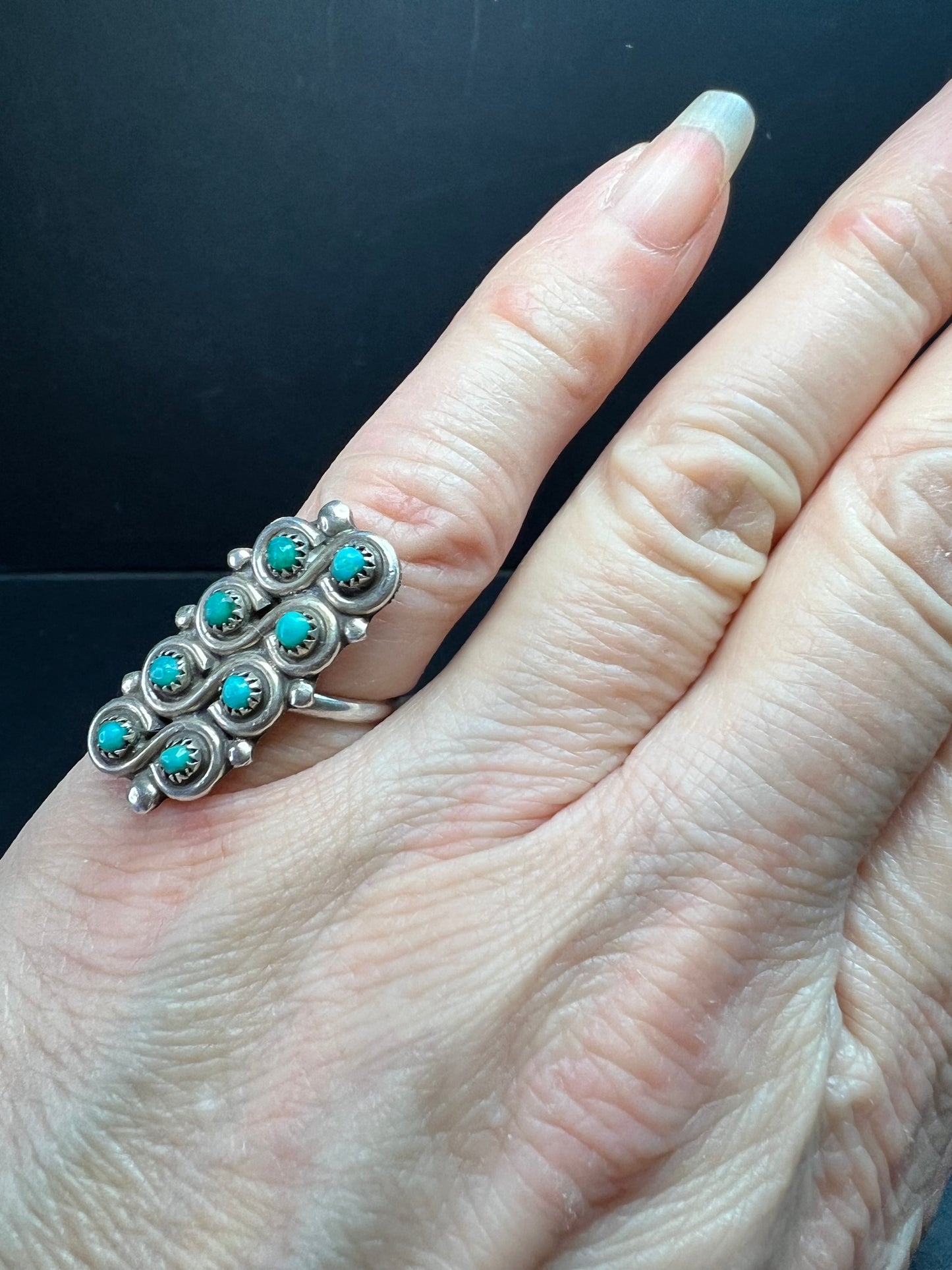 Vintage Sterling Silver Turquoise Ring Size 5 Southwest