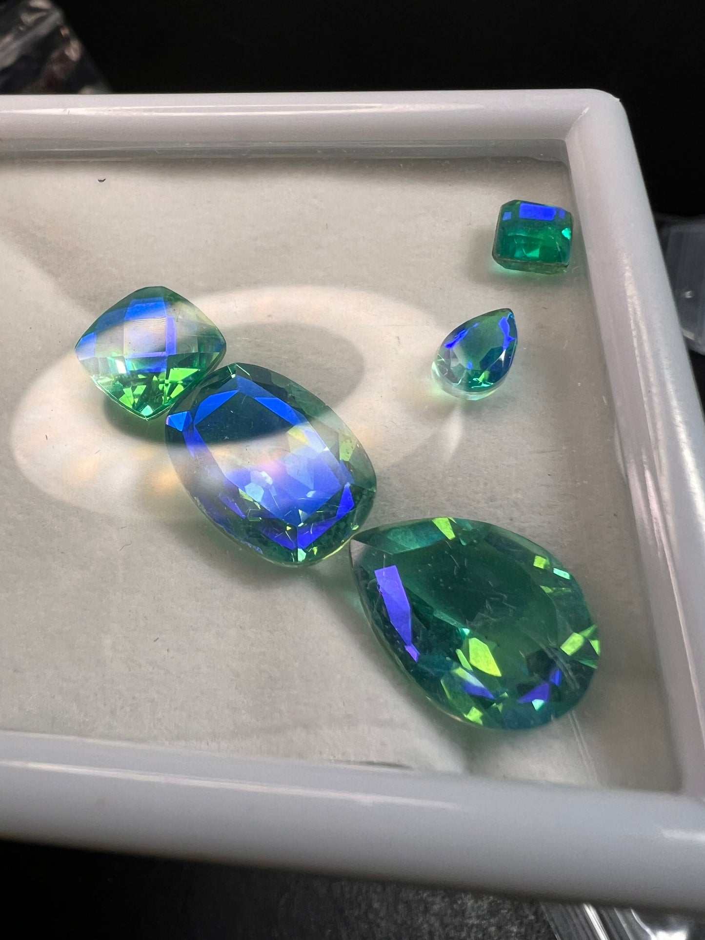 peacock triplet quartz mix of 5 gemstones