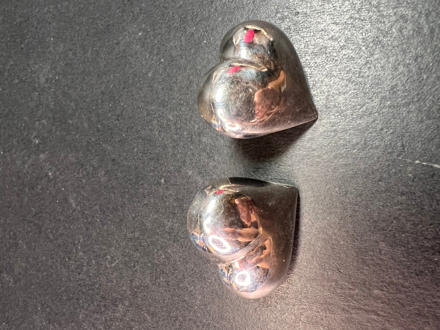 Vintage sterling silver puffy heart earrings