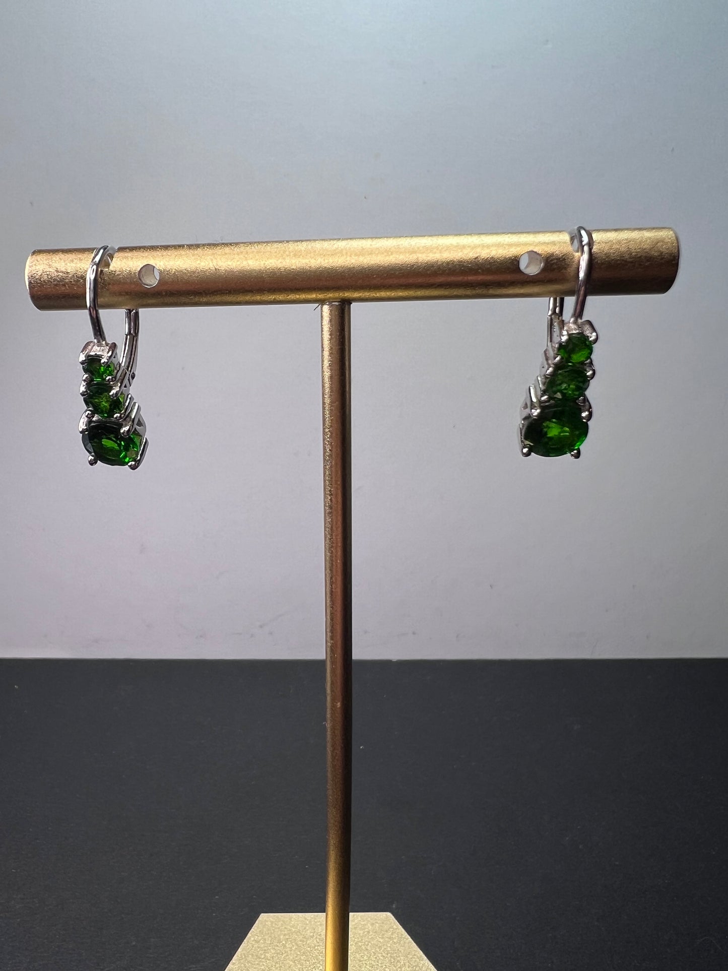 Chrome Diopside Rhodium Over Silver Earrings 2.63ctw