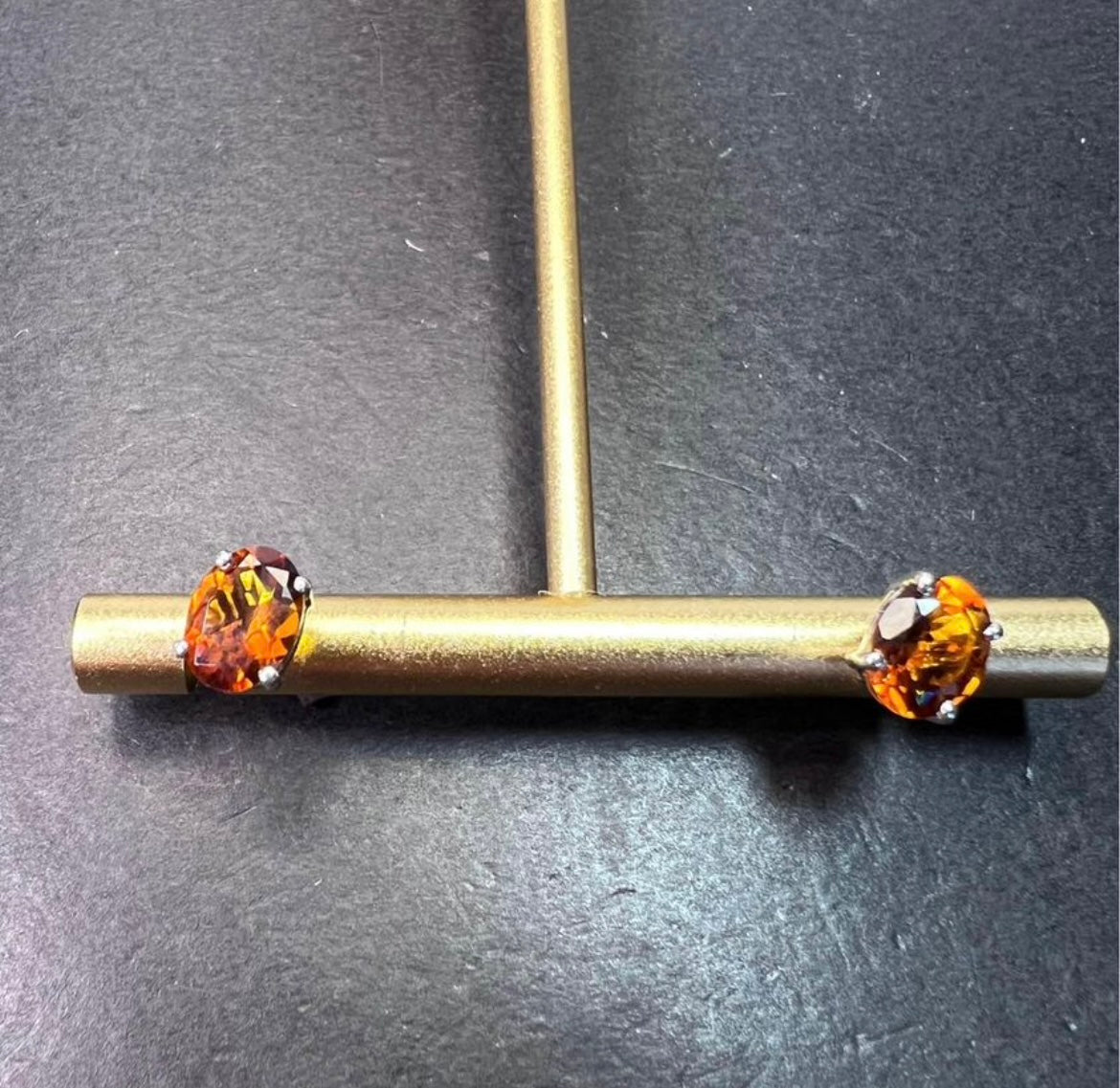 Mandarin citrine sterling silver stud earrings