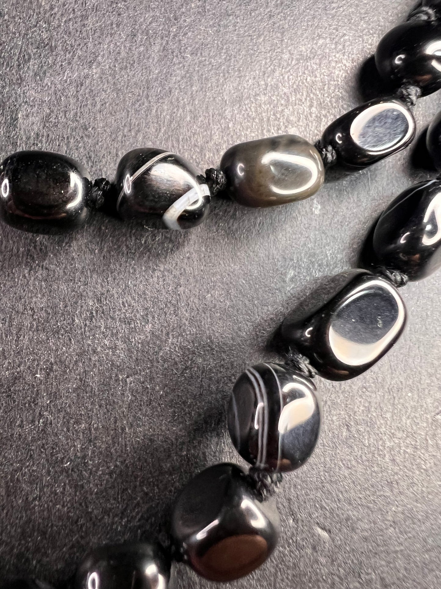 NEW Botswana agate 44 inch necklace with sterling silver clasp