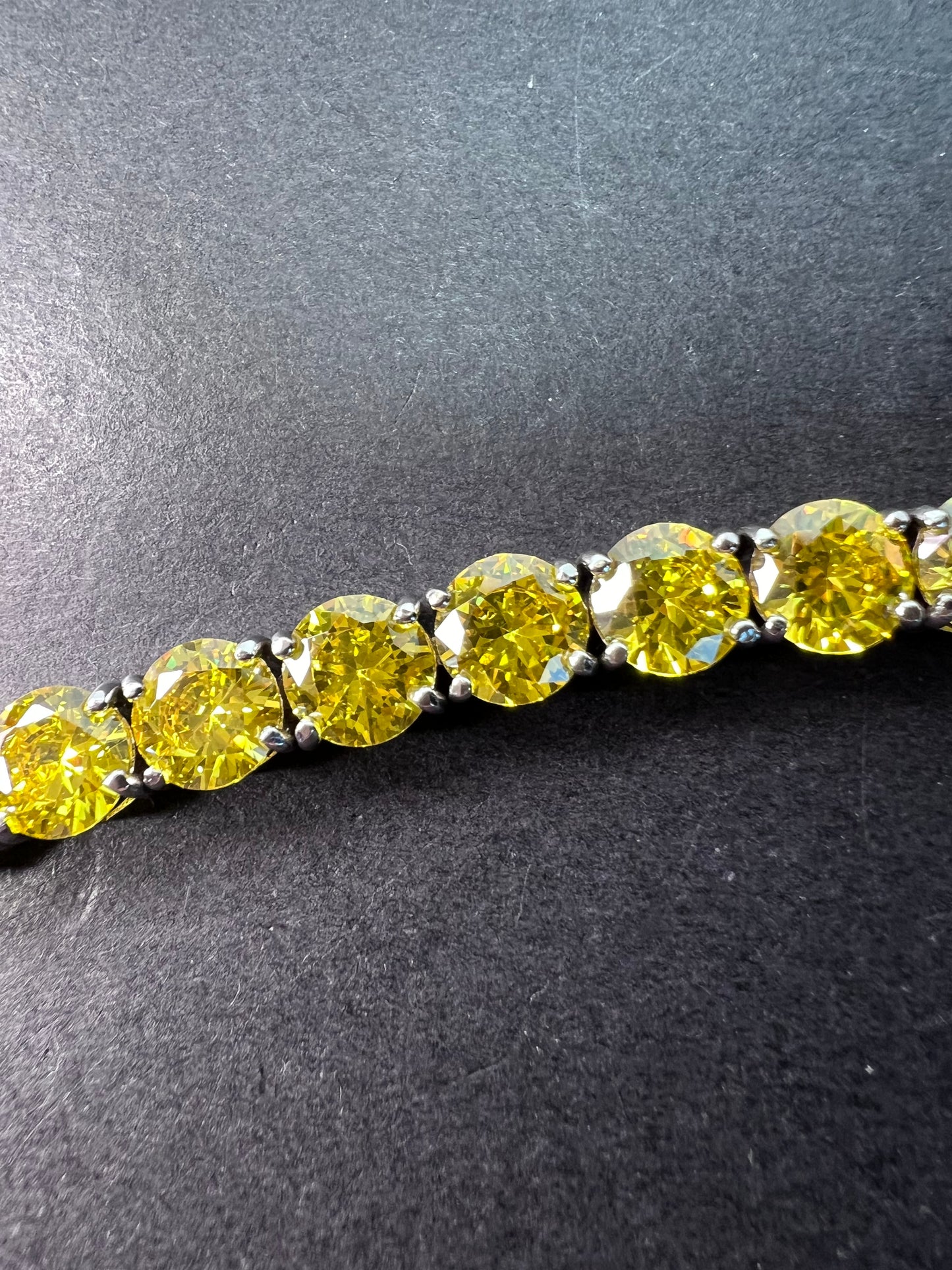 Yellow CZ sterling silver tennis bracelet