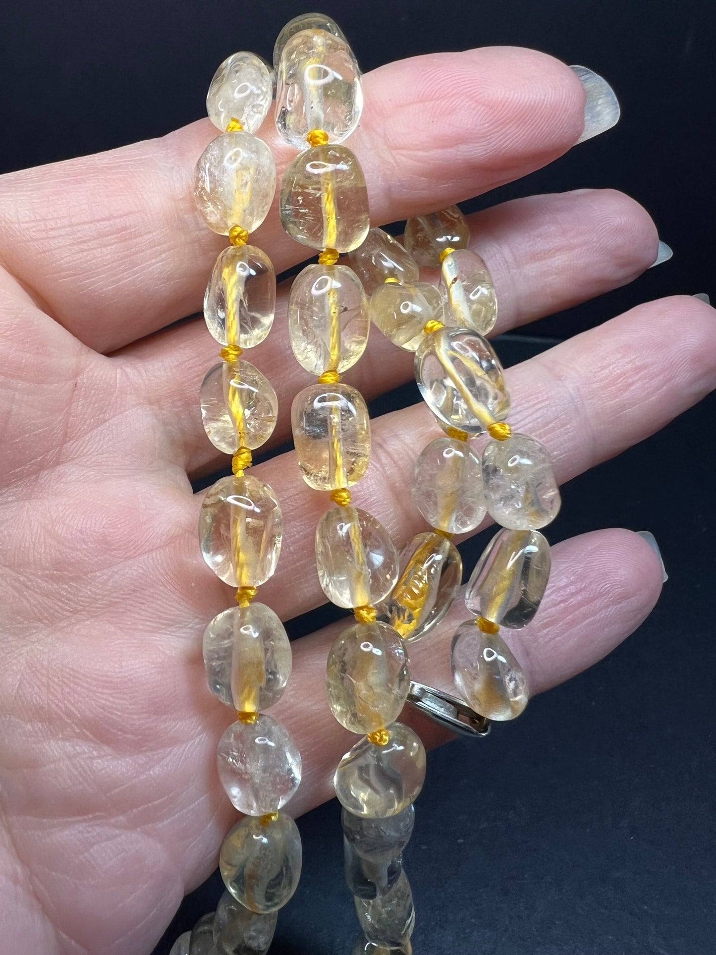 NEW citrine 20 inch necklace with sterling silver clasp