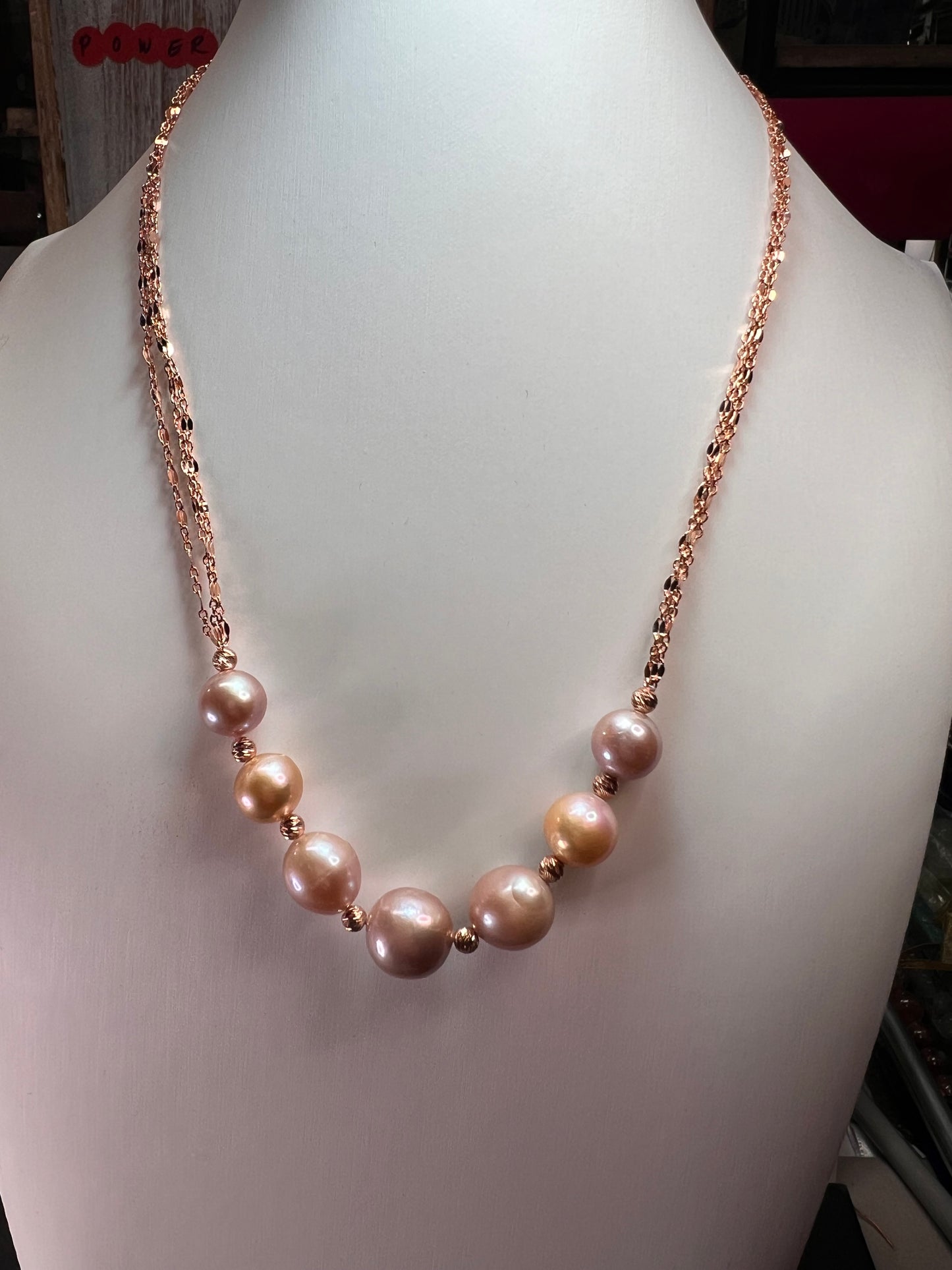 Multi-Color Cultured Freshwater Pearl 18k Rose Gold Over Sterling Silver Necklace *NEW*