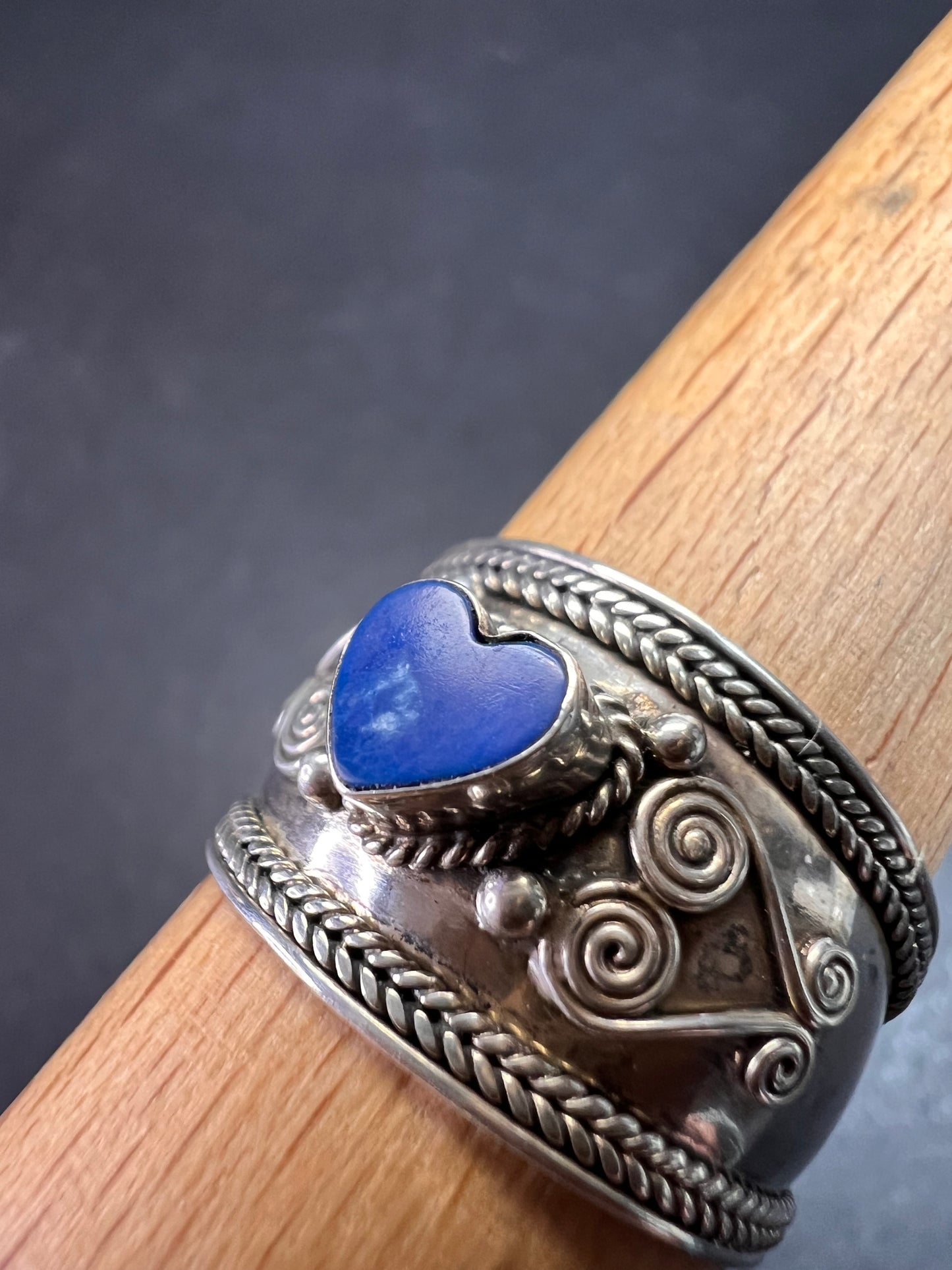 Vintage Sterling Silver Heart Ring | Indonesian Artisan | Size 10–10.25