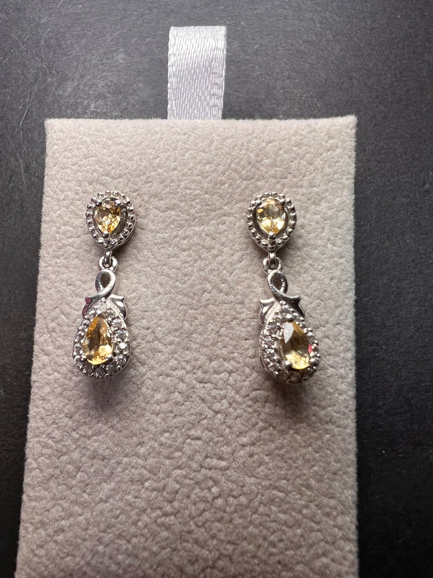 Golden imperial topaz sterling silver teardrop earrings