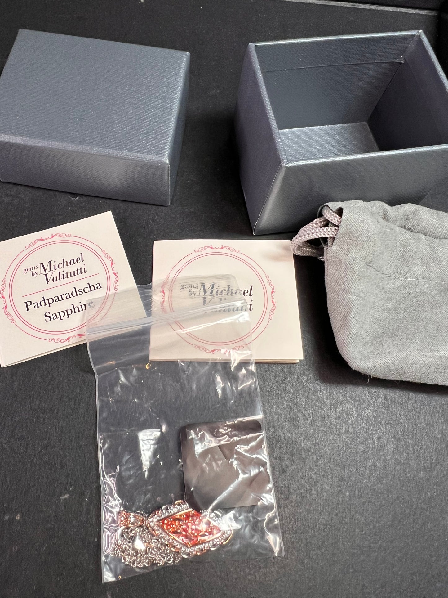 Padparadscha Sapphire Pendant | Sterling Silver Two-Tone | Gems by Valitutti