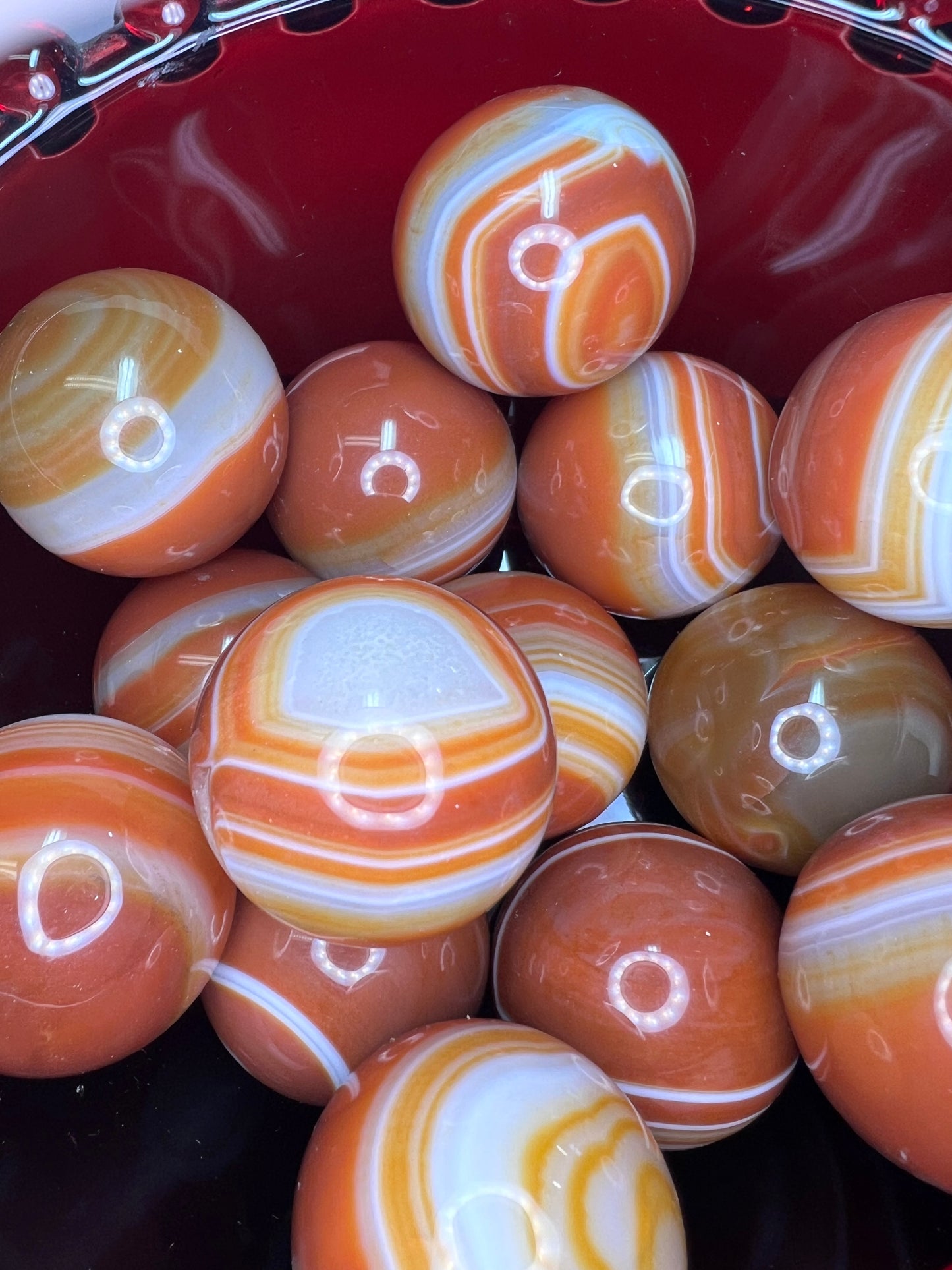 Banded carnelian small spheres