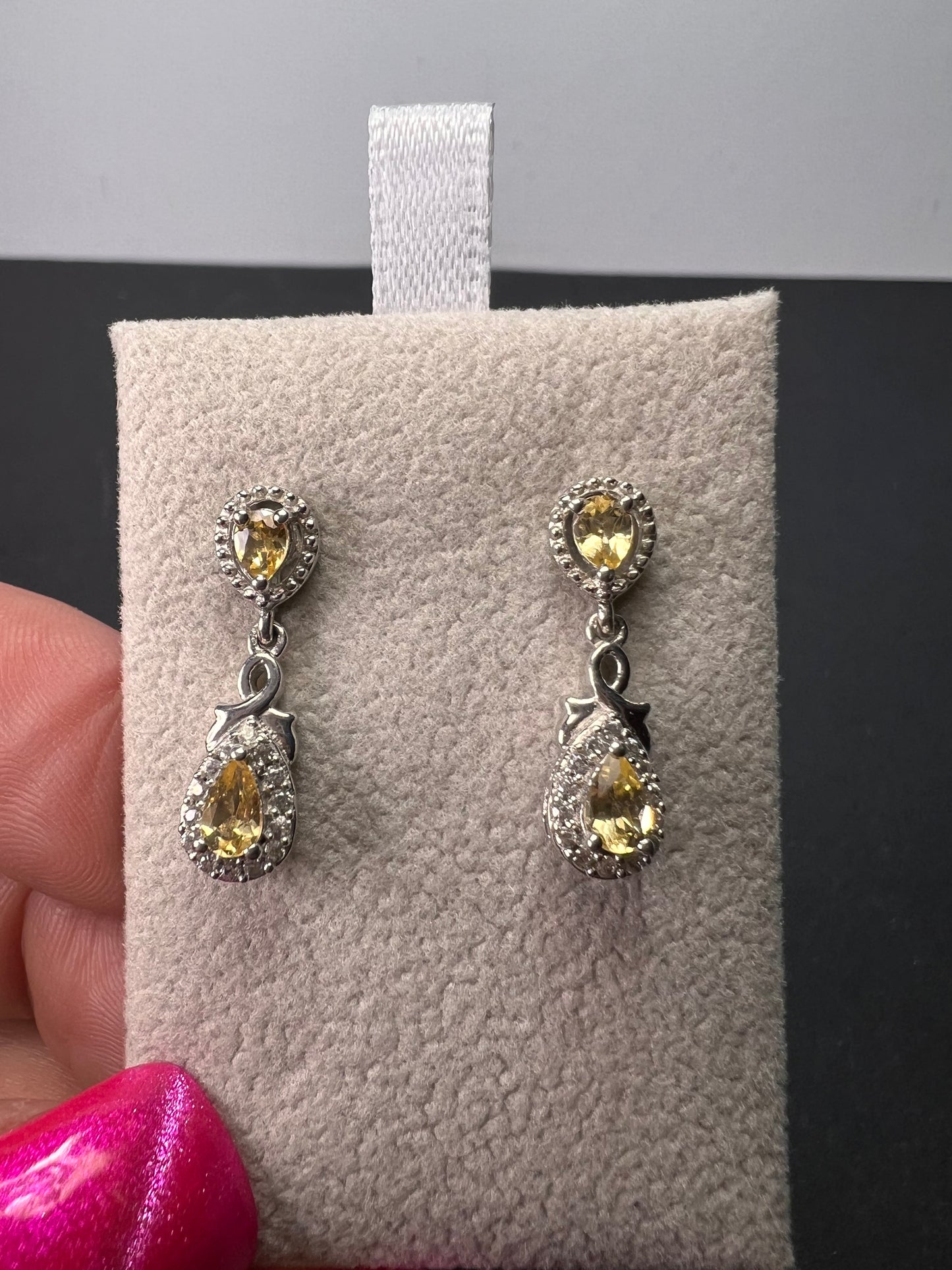 Golden imperial topaz sterling silver teardrop earrings