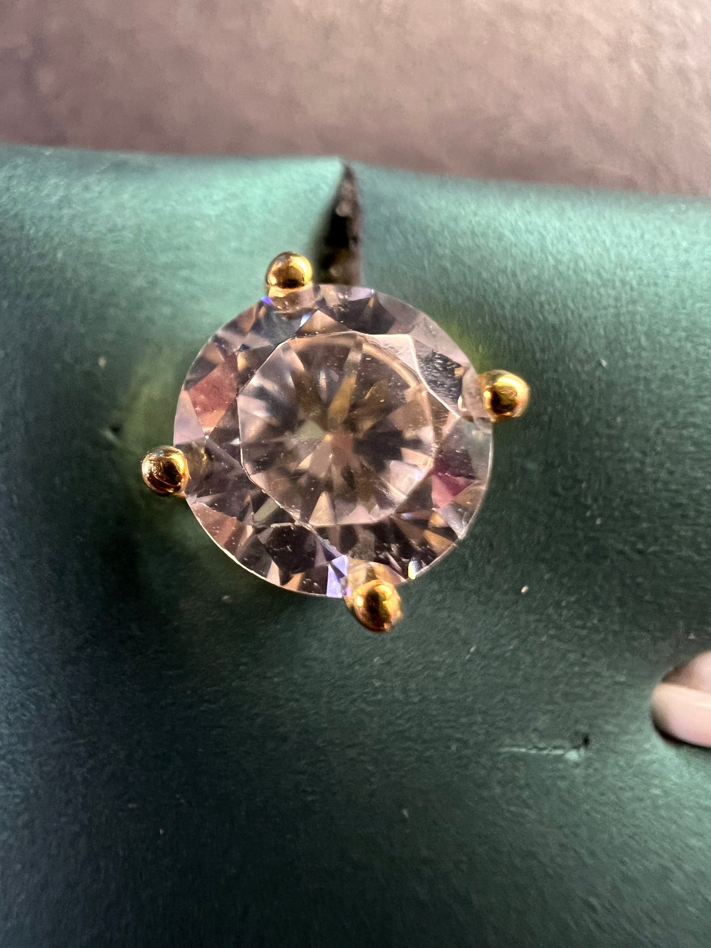 5.5mm CZ stud earrings in gold over sterling silver