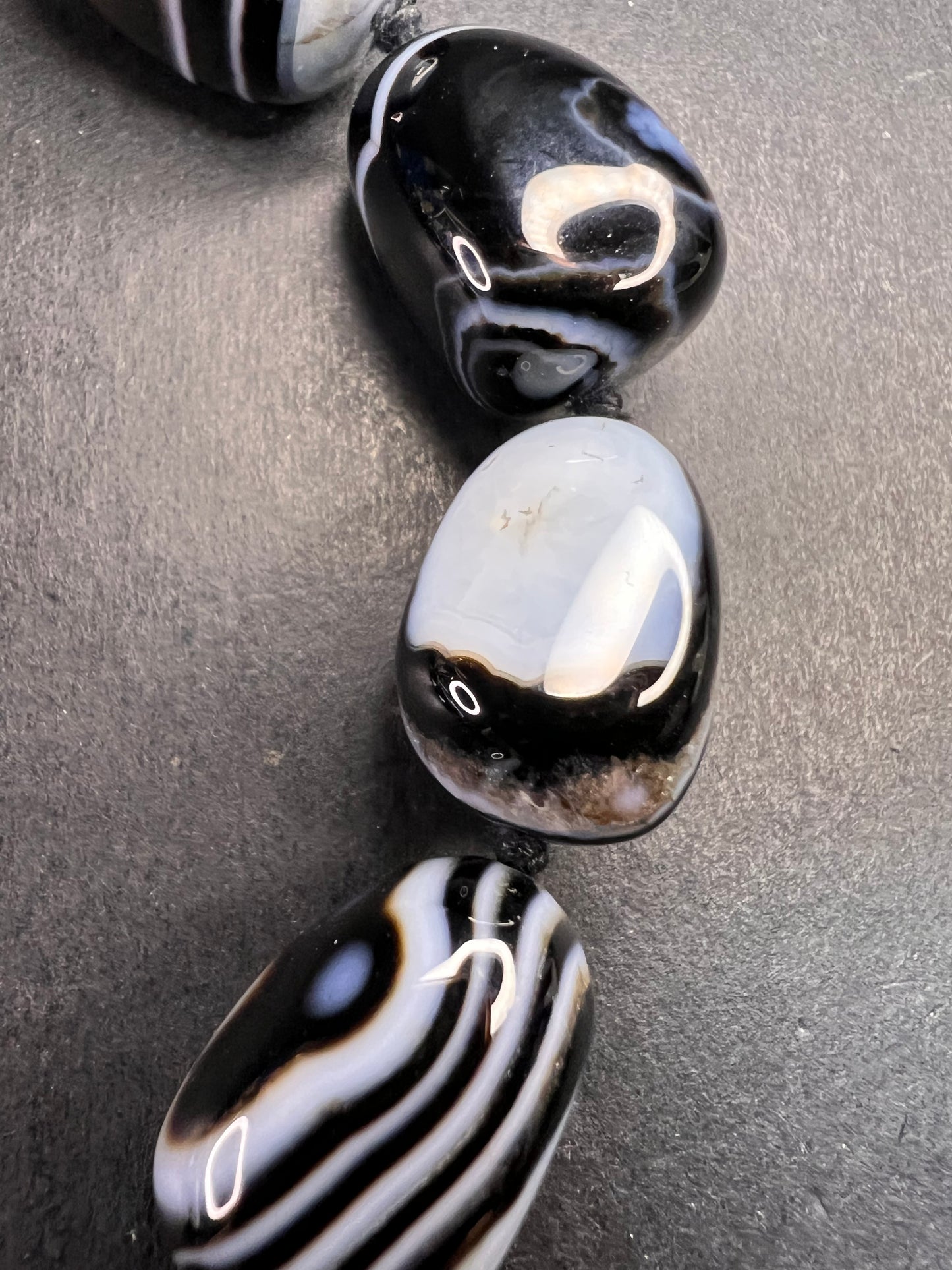 NEW Botswana agate 18 inch necklace with sterling silver clasp