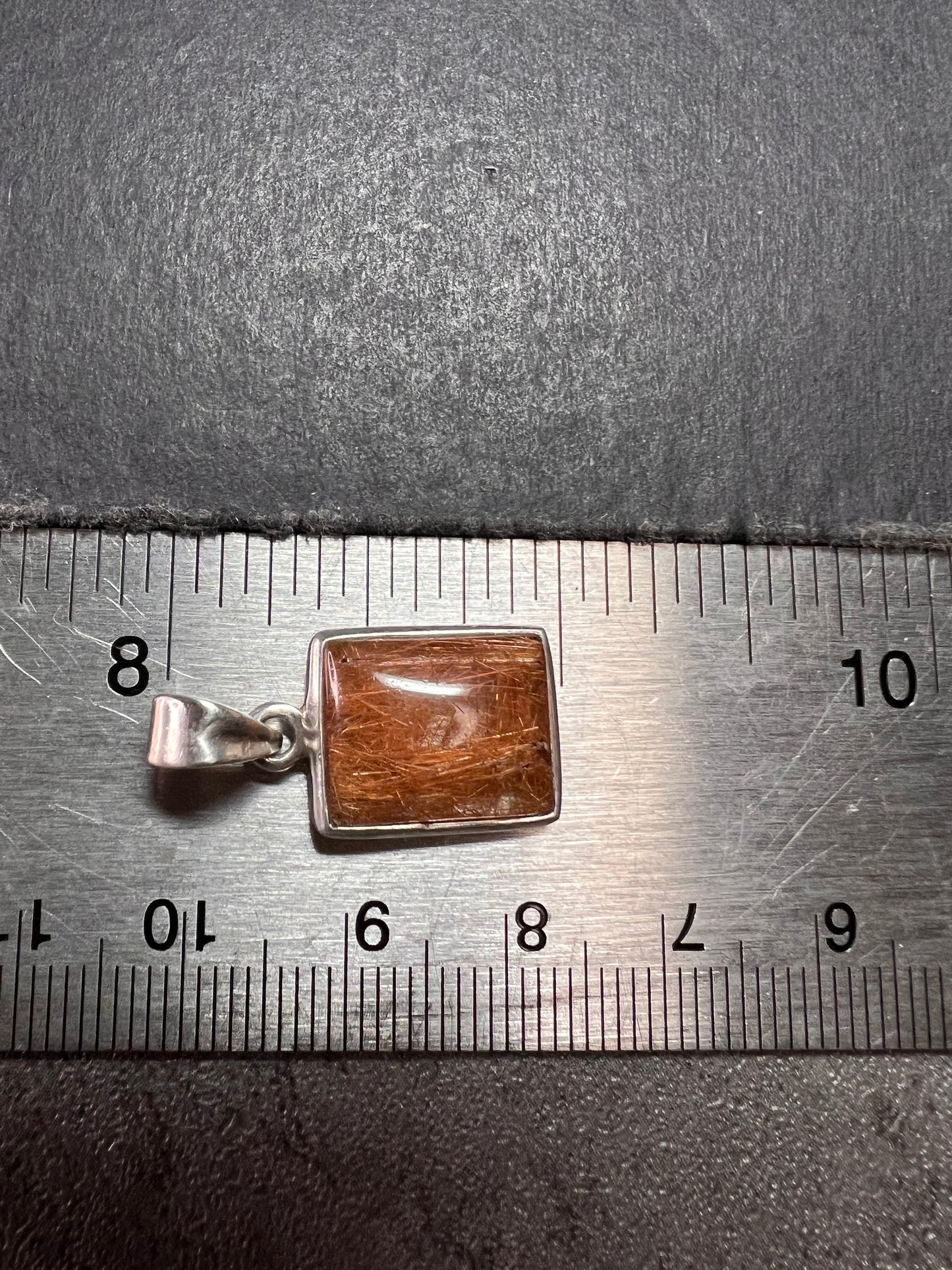 Vintage Nature Company Copper Rutilated Quartz Pendant 925 Sterling Silver