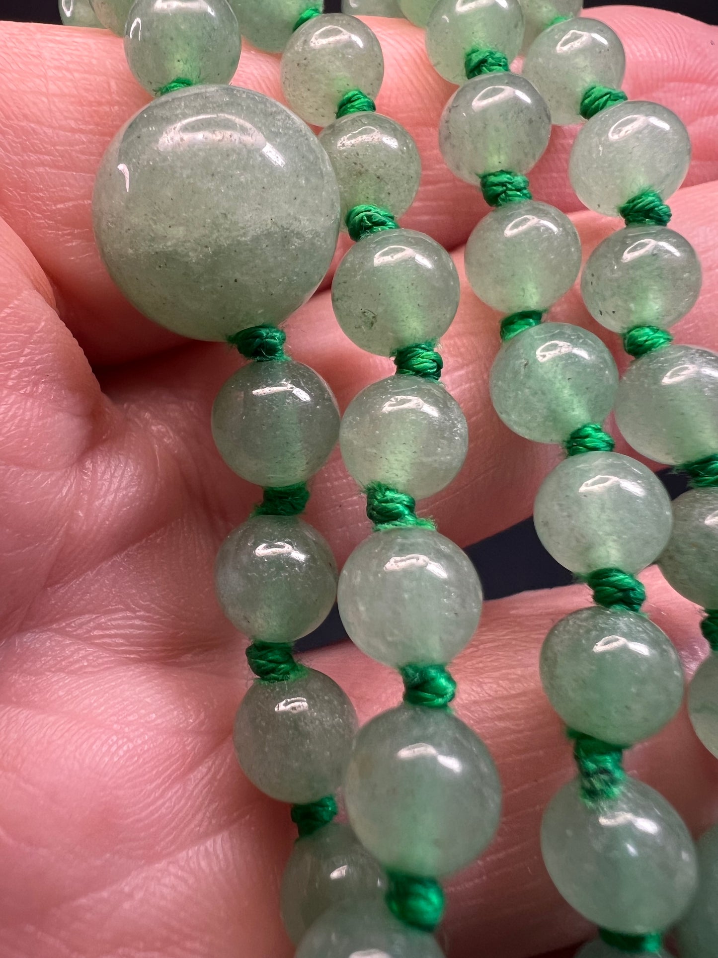 NEW green aventurine endless 30 inch necklace