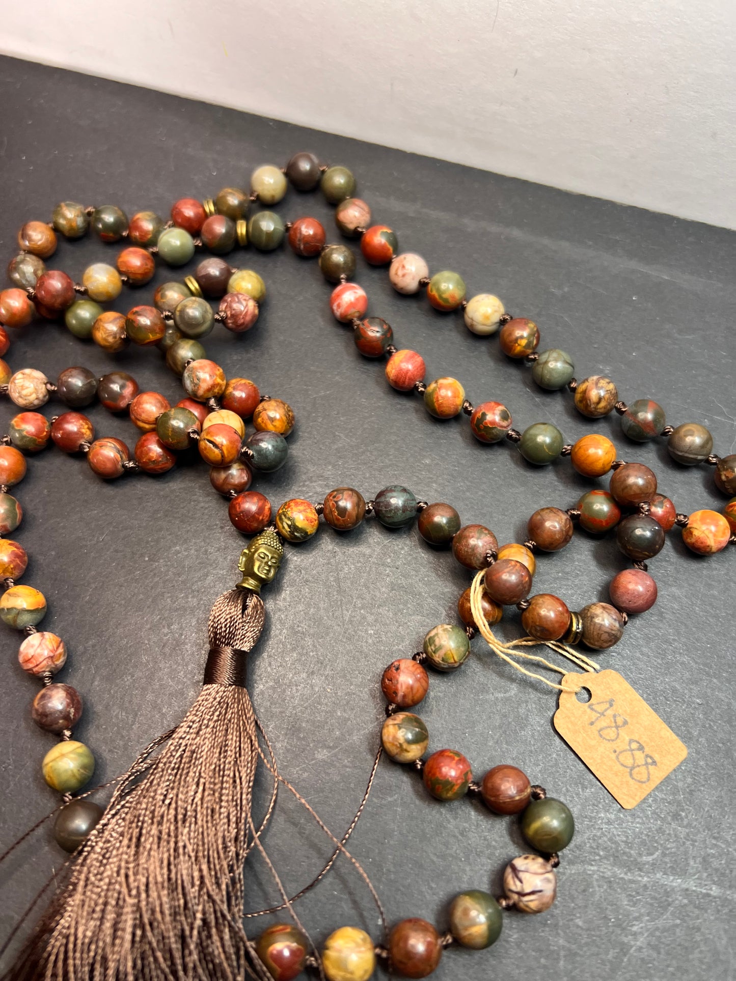 Cherry creek jasper mala necklace