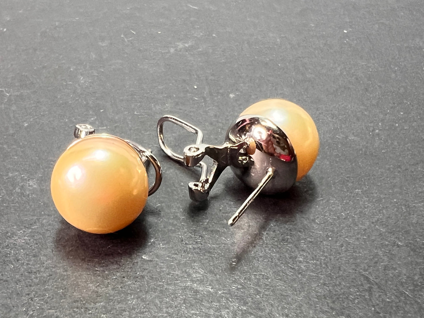 Genusis™ Golden Cultured Freshwater Pearl Rhodium Over Sterling Silver Earrings