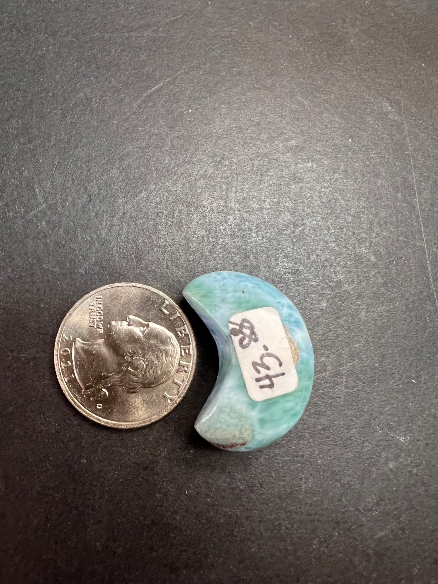 Larimar crescent moon 8.50 grams