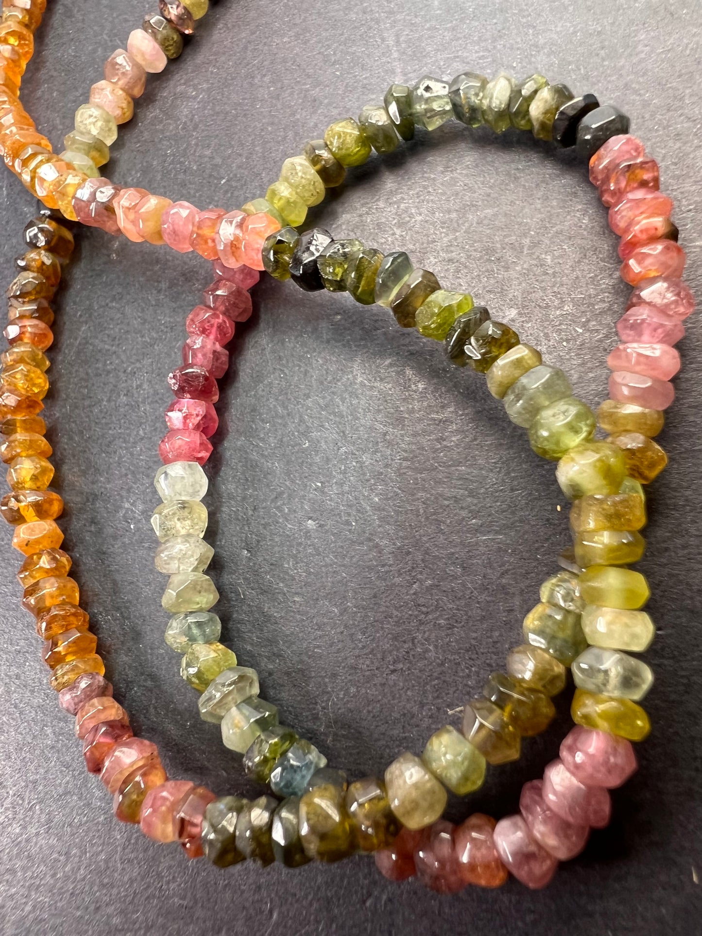 Multi tourmaline necklace with sterling clasp