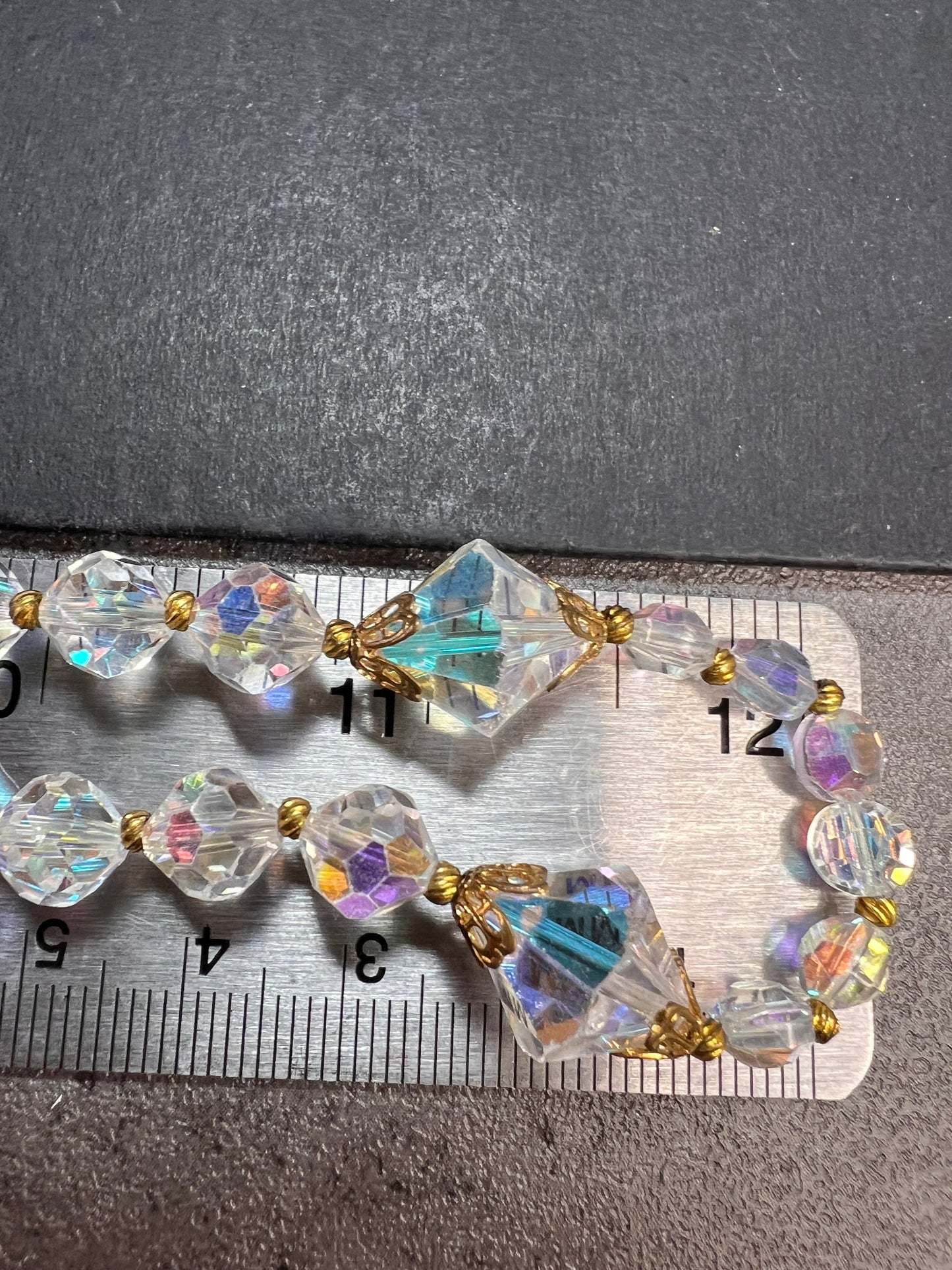 Vintage Aurora Borealis crystal beaded necklace