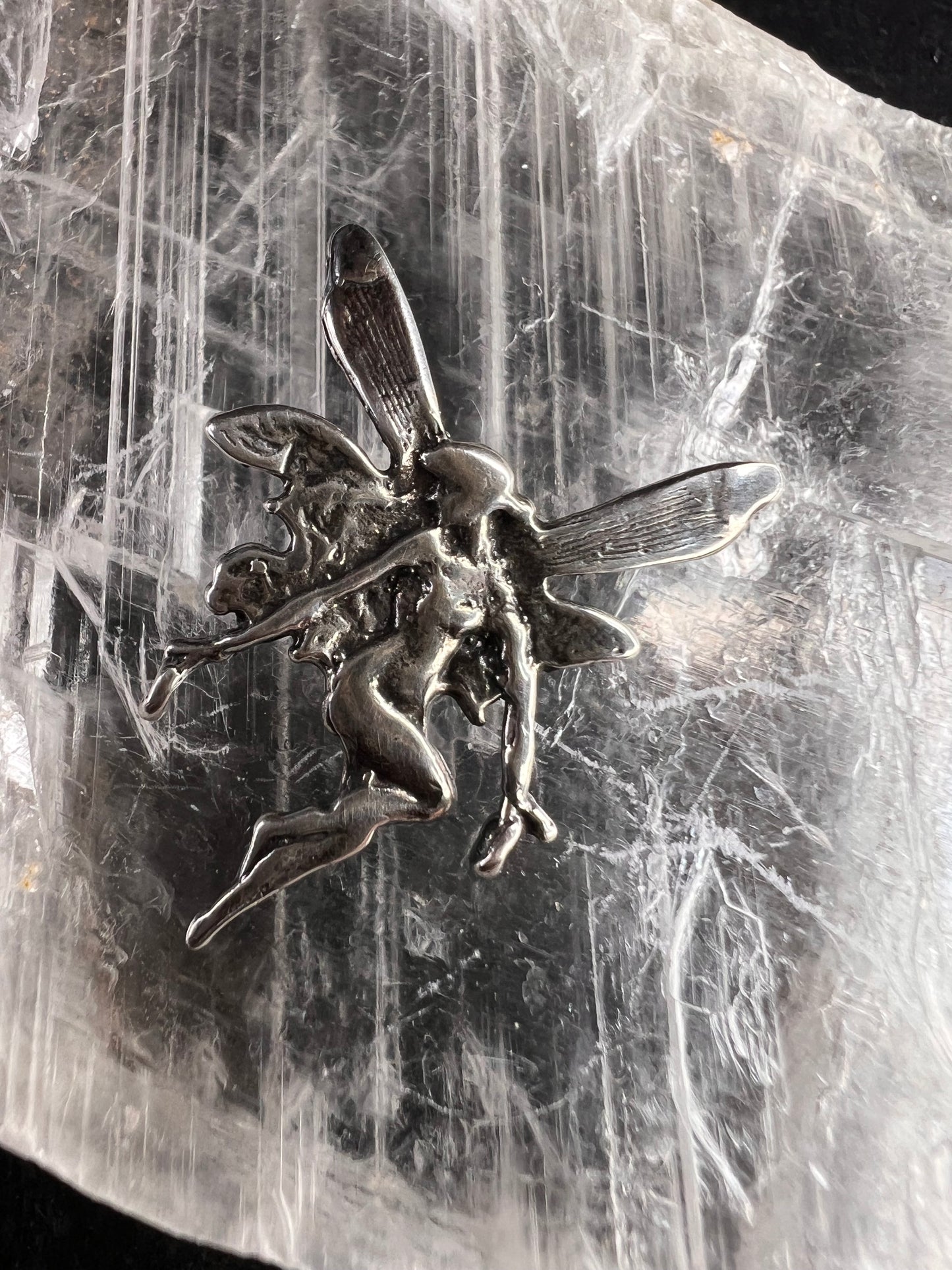 Vintage Sterling Silver Fairy Pendant | Estate Figural Charm