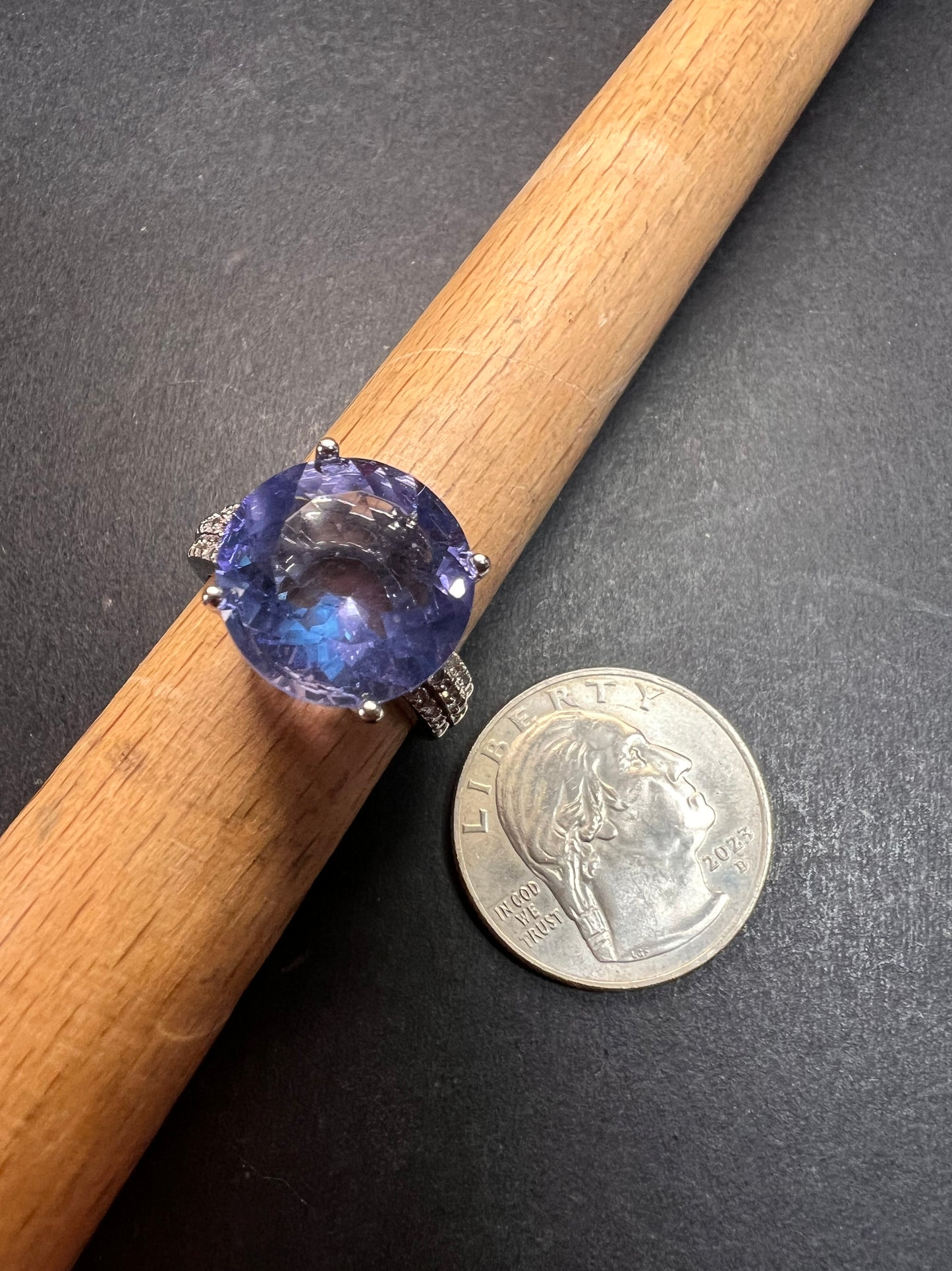 NEW color change fluorite sterling silver ring size 7