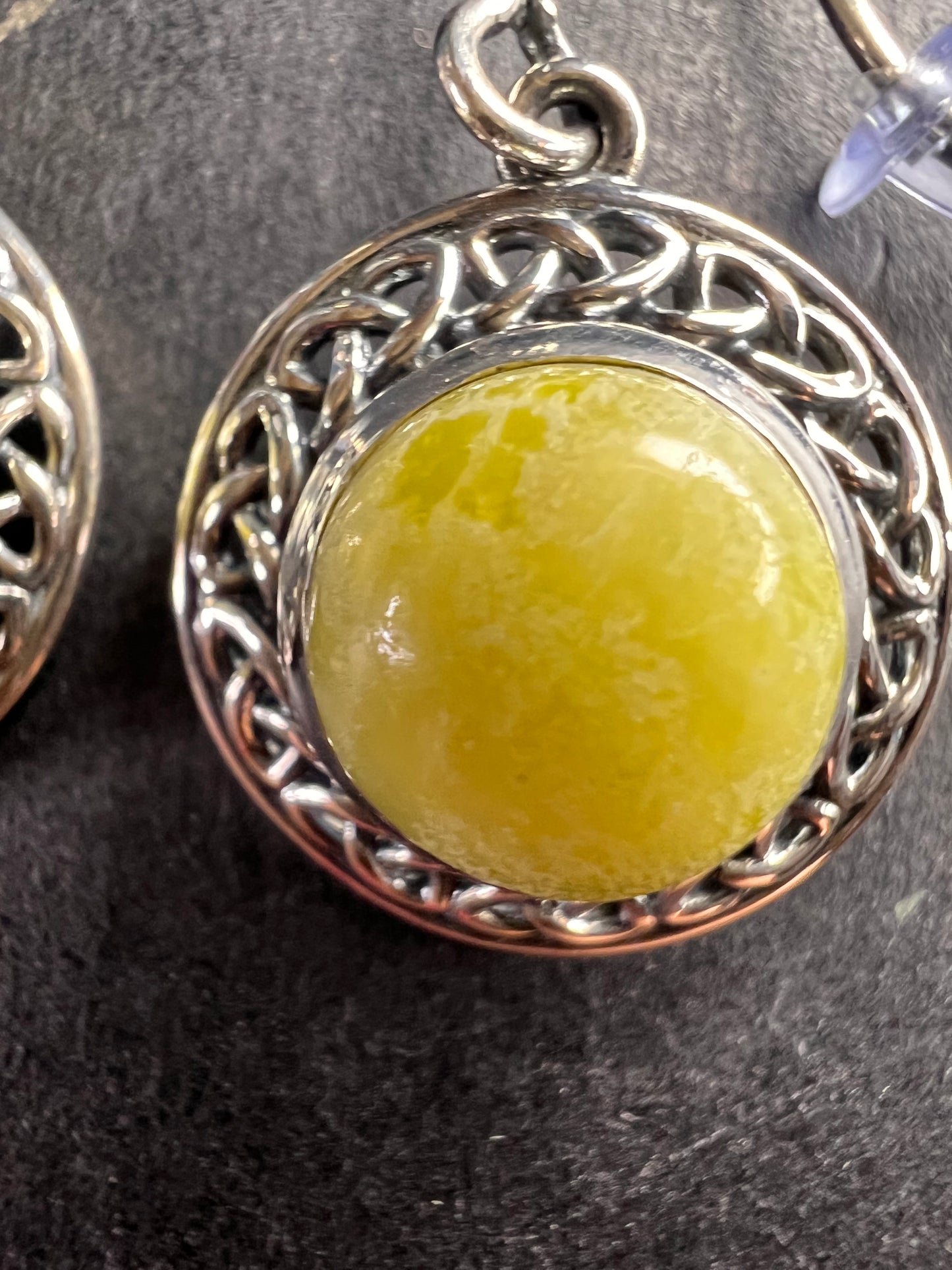 NEW Irish Connemara marble sterling silver earrings