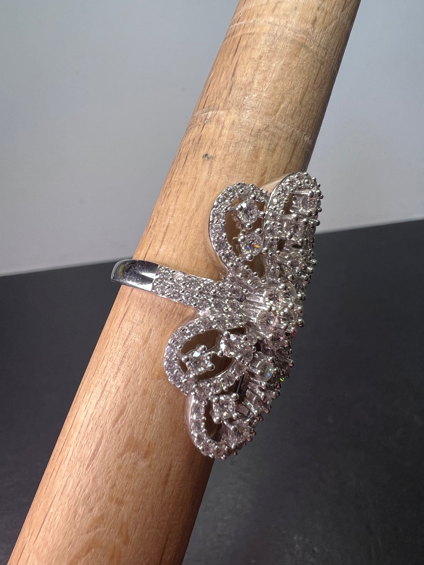 CZ cocktail ring In sterling silver size 9.5