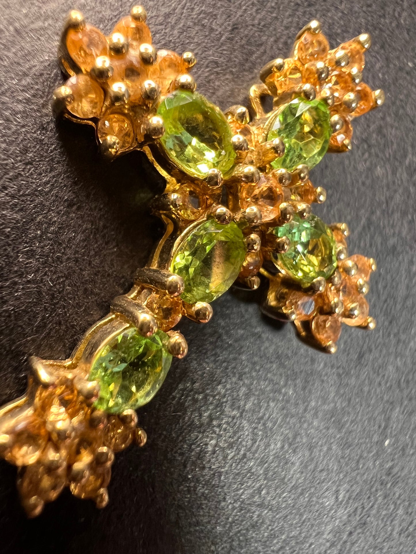 Vintage 10K Yellow Gold Tsavorite and Golden Beryl Cross Pendant – Samuel Aaron