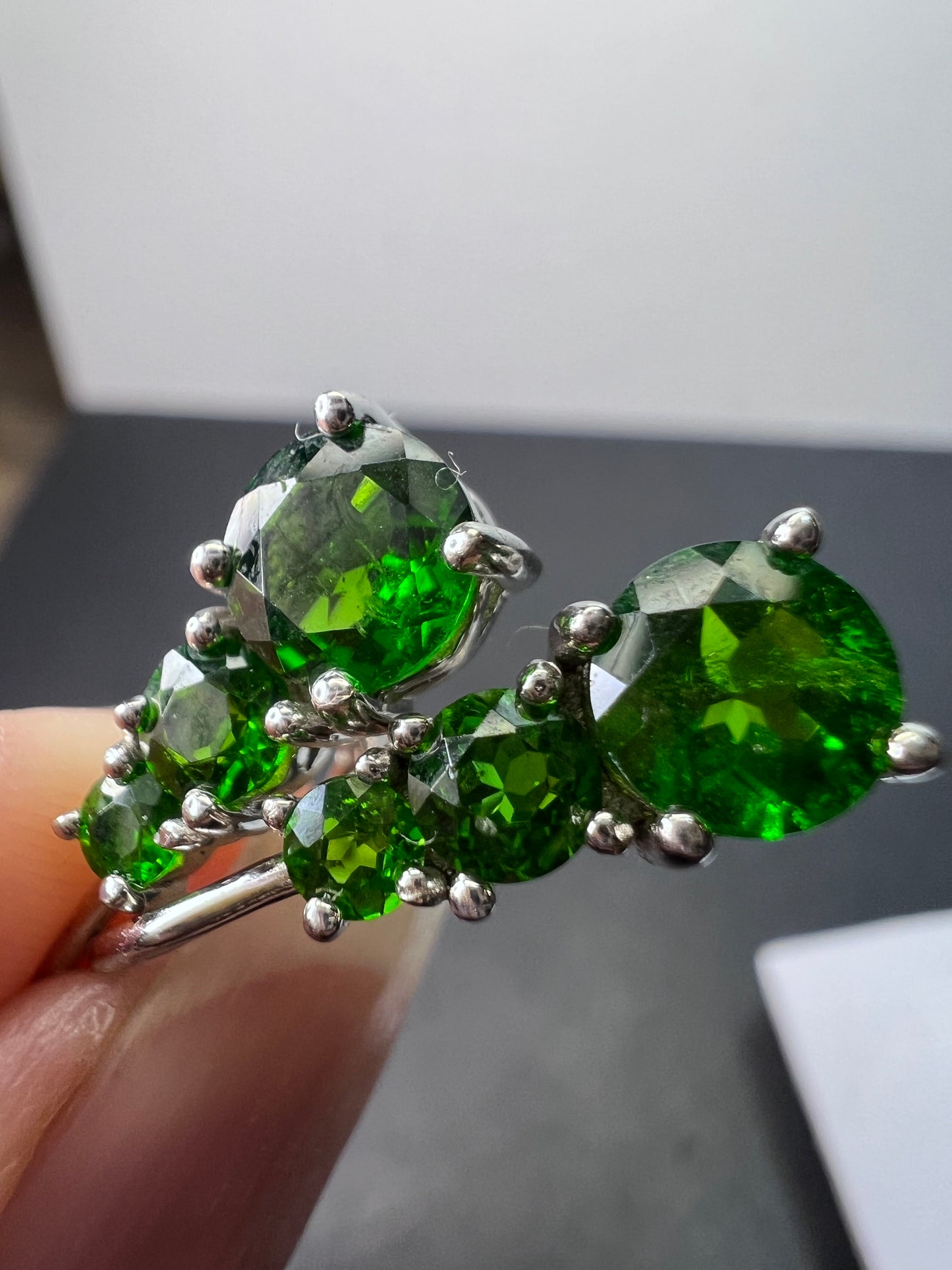 Chrome Diopside Rhodium Over Silver Earrings 2.63ctw