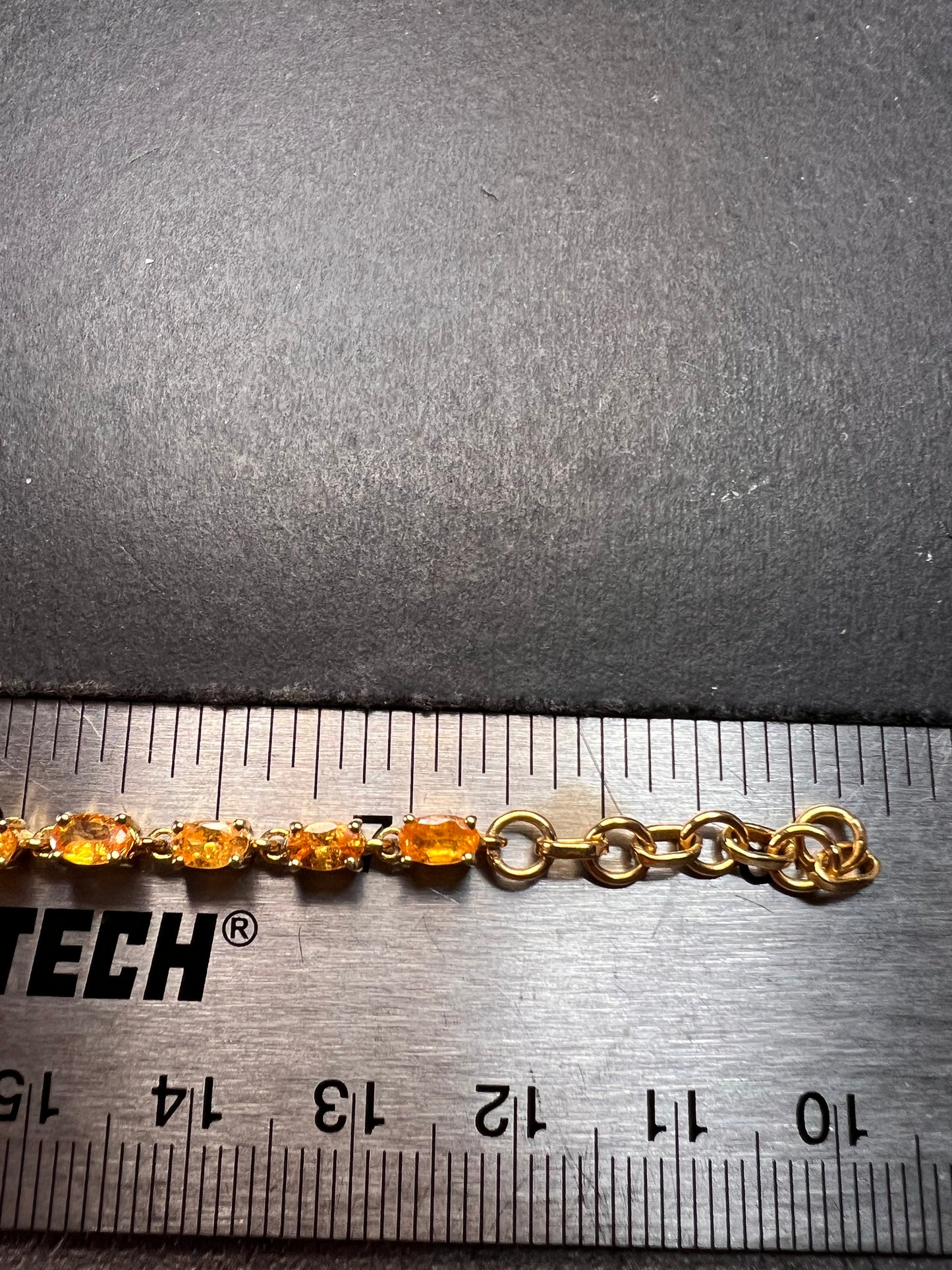 Yellow spessartine garnet tennis bracelet in gold over sterling silver