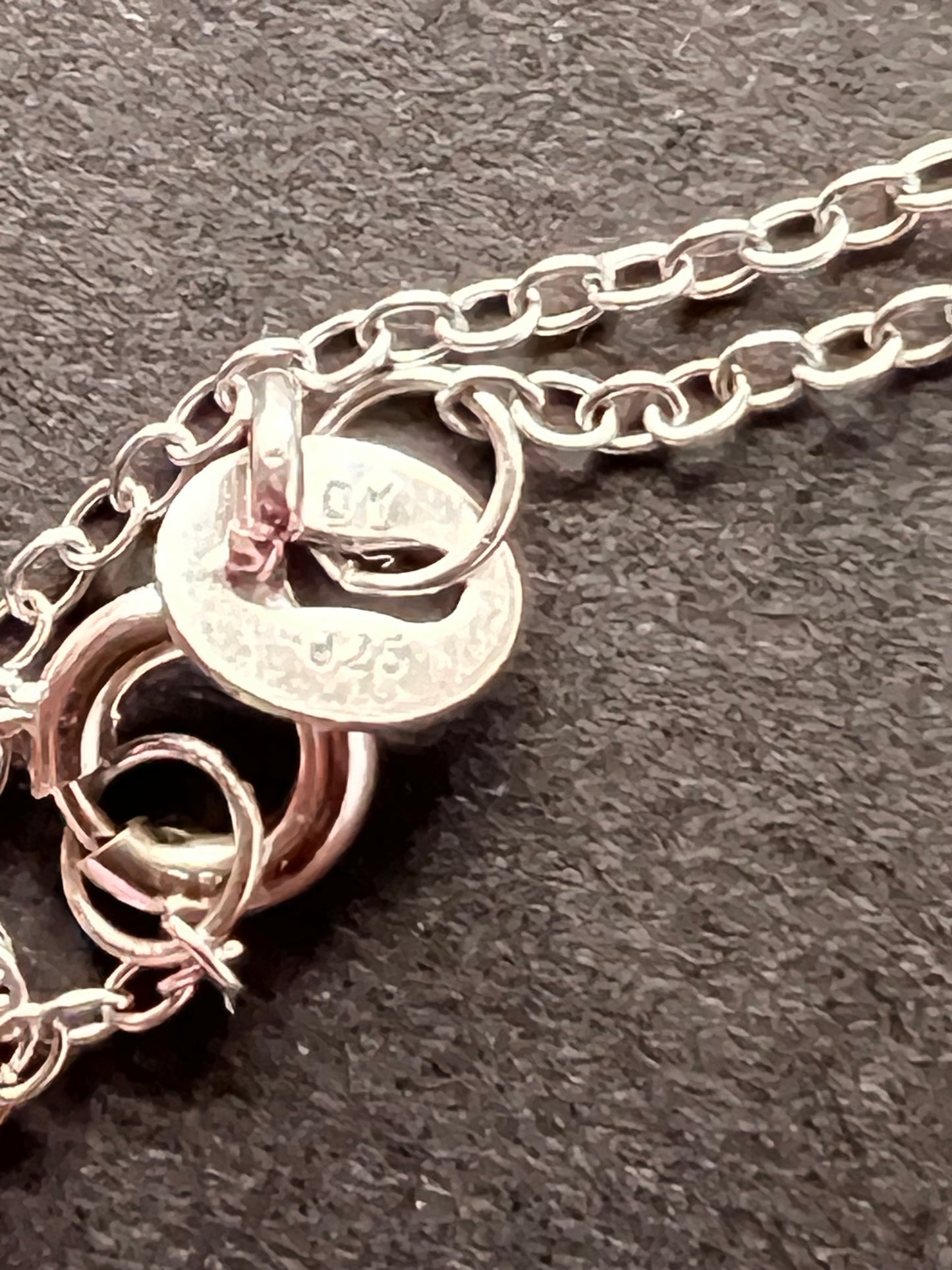 Pink tourmaline white topaz fluttering pendant necklace in platinum over sterling silver