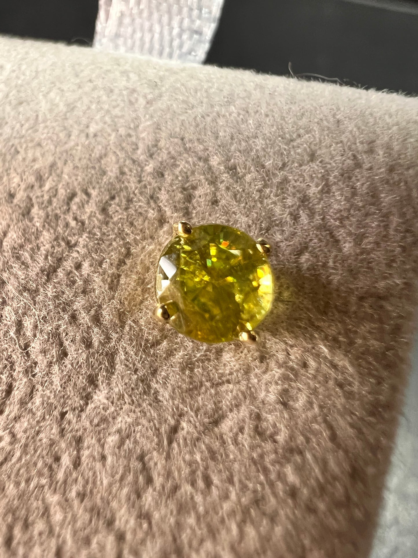 Rare Sphene Titanite Stud Earrings in 14k Yellow Gold