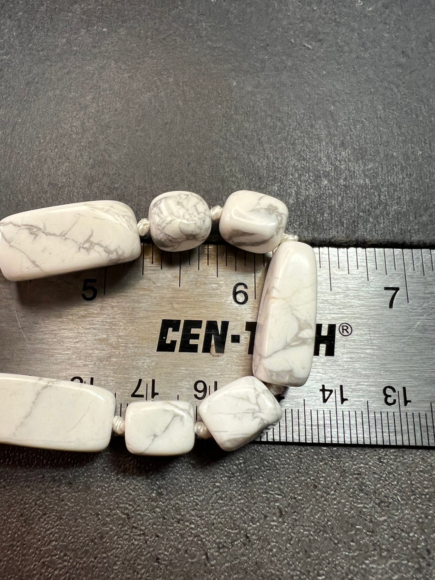 NEW howlite 36 inch knotted necklace with sterling silver clasp