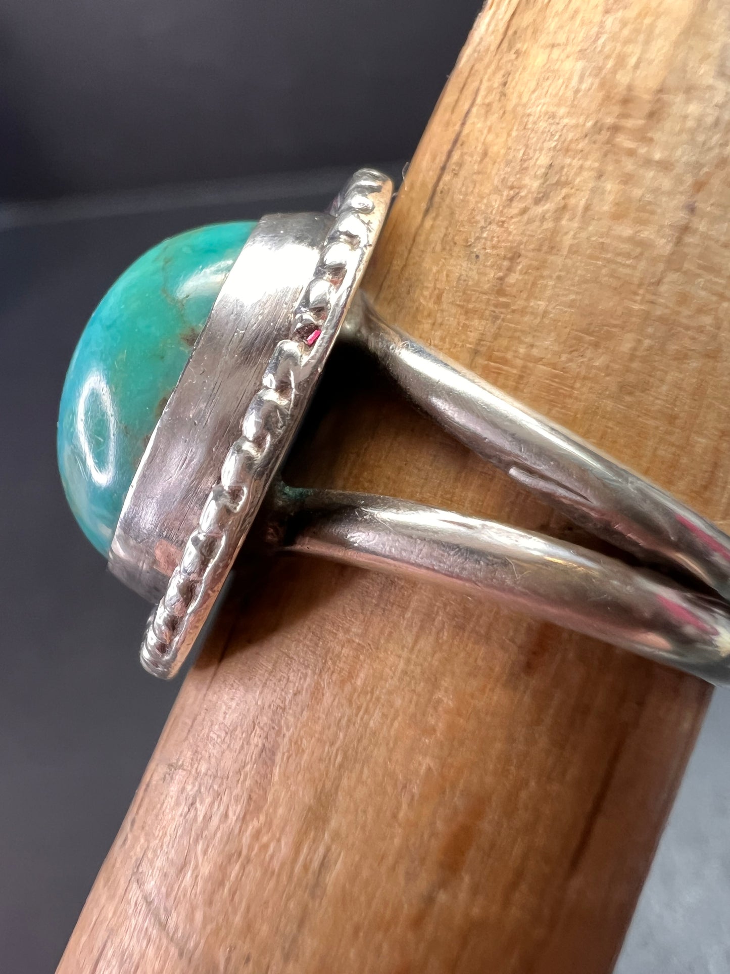 Vintage Handmade Sterling Silver Turquoise Ring – Size 6 – Southwestern Artisan Jewelry