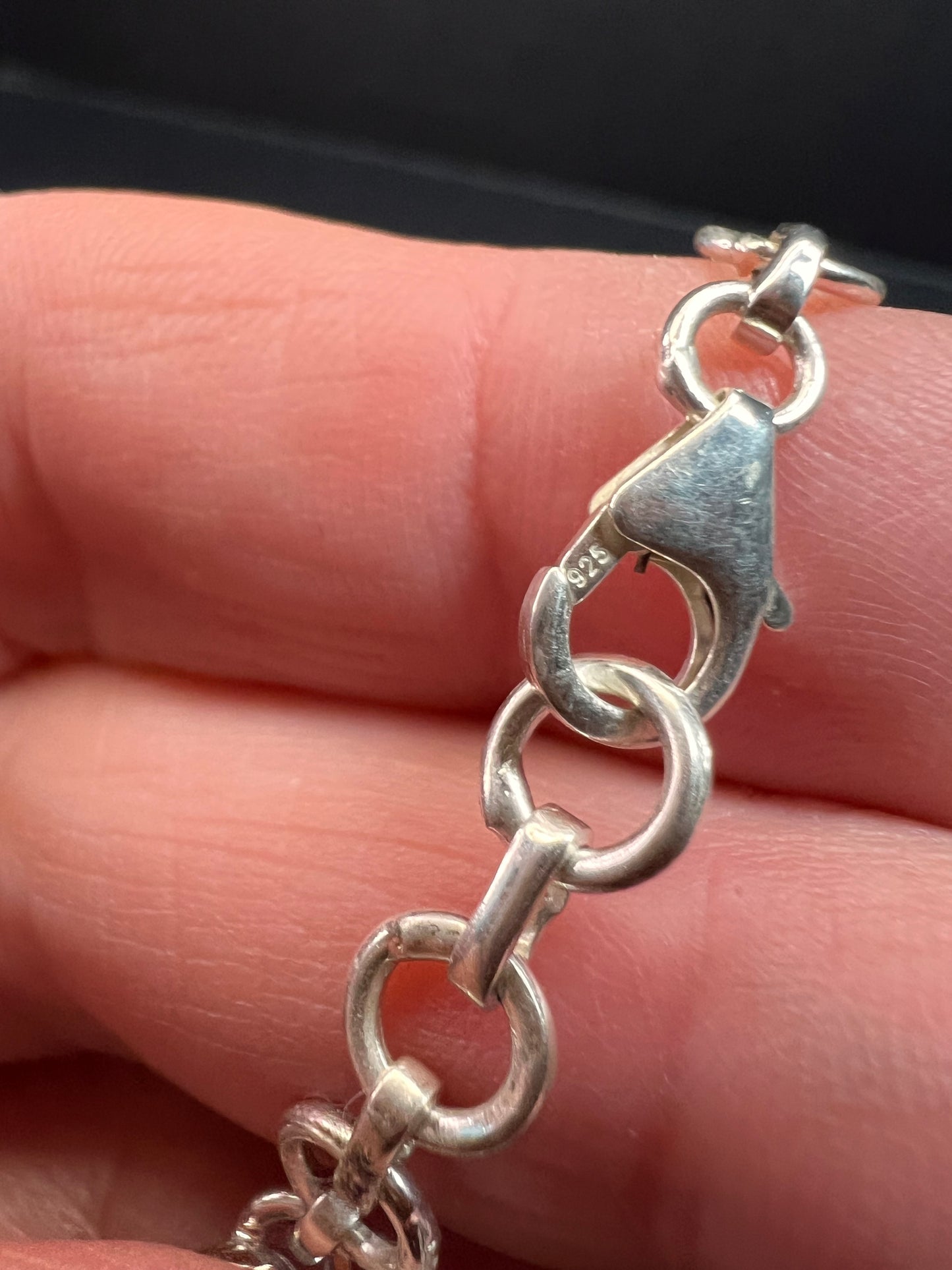 Vintage dead stock Swiss blue topaz sterling silver 8 inch bracelet