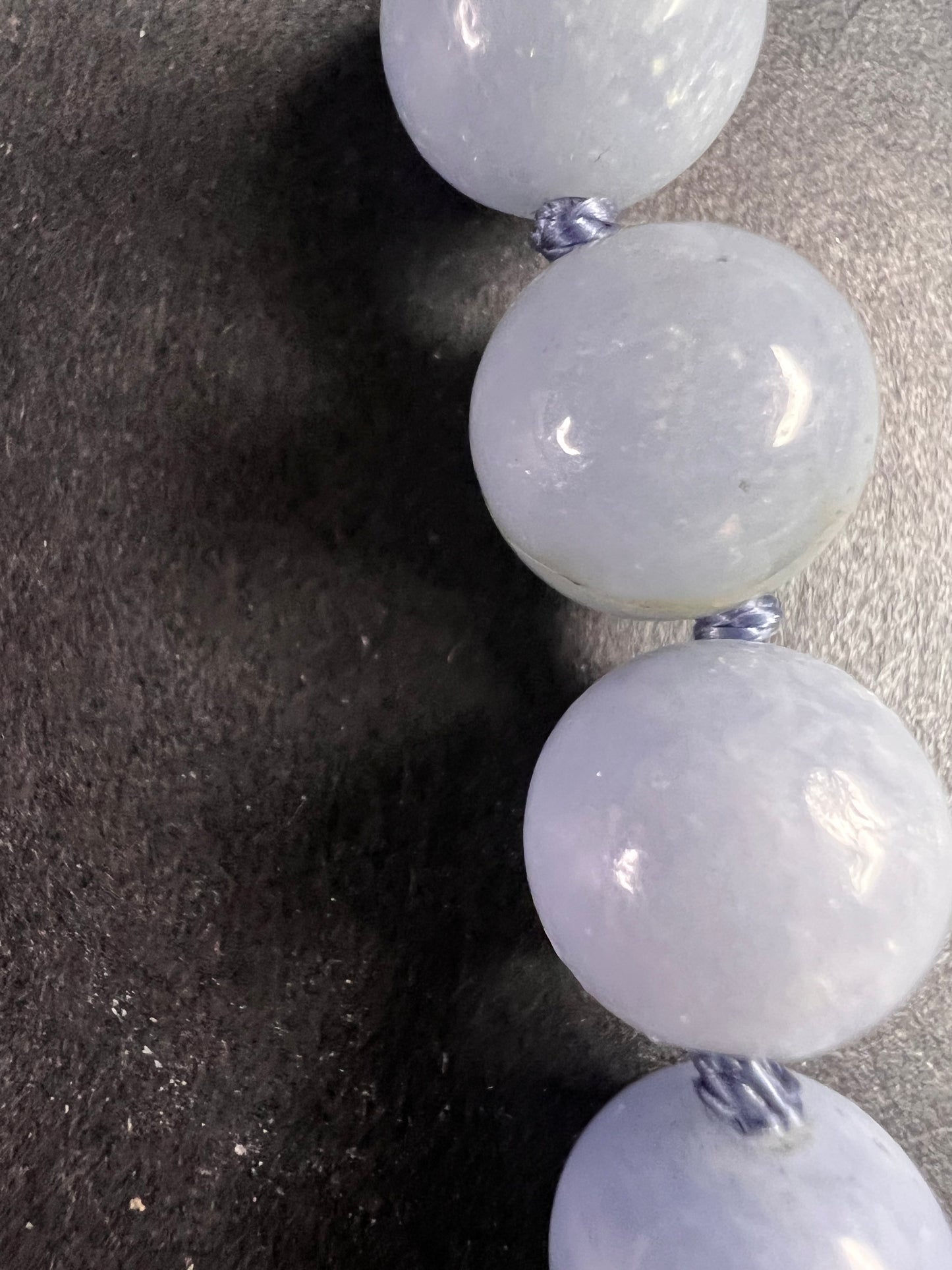 NEW Angelite beaded 18-20 inch necklace with vermeil yellow gold clasp