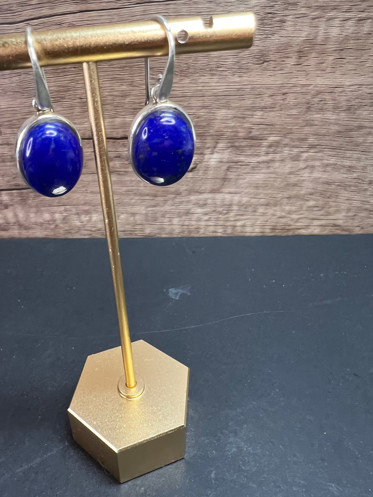 NEW Lapis Lazuli sterling silver earrings 9.07 grams