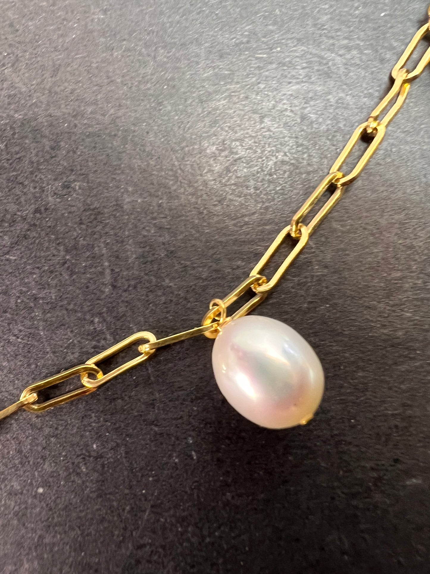 White Cultured Freshwater Pearl 18k Yellow Gold Over Sterling Silver 18-inch Necklace *NEW*