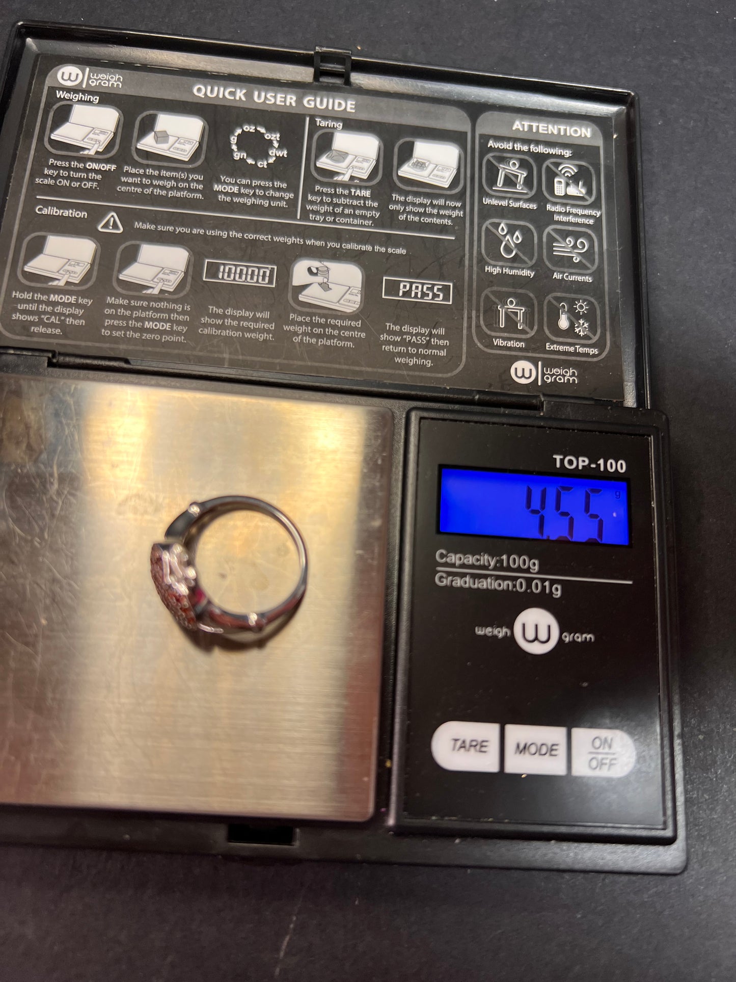 NEW Garnet claddagh ring in rhodium over sterling silver size 7