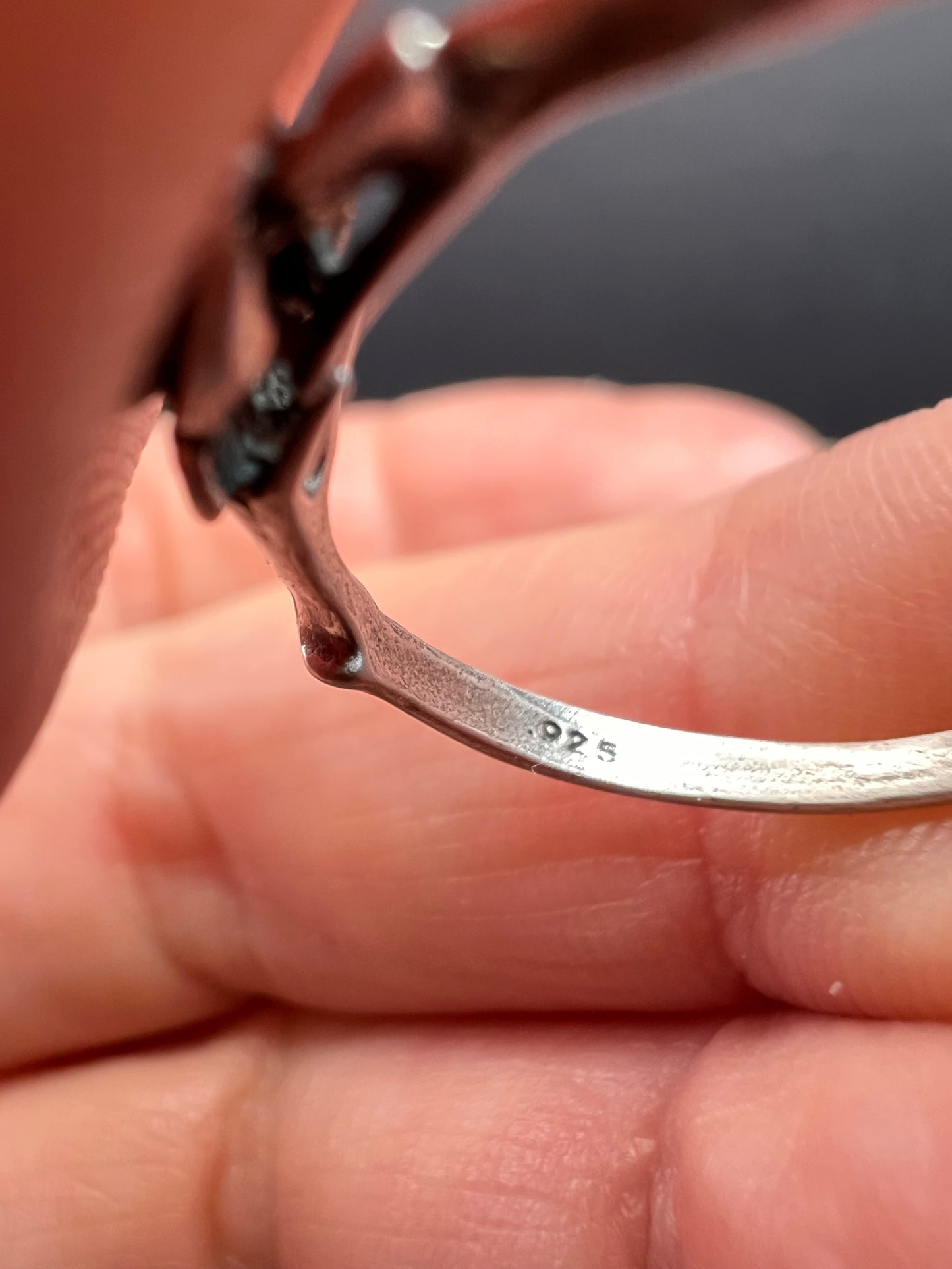 Vintage sterling silver rose ring size 7