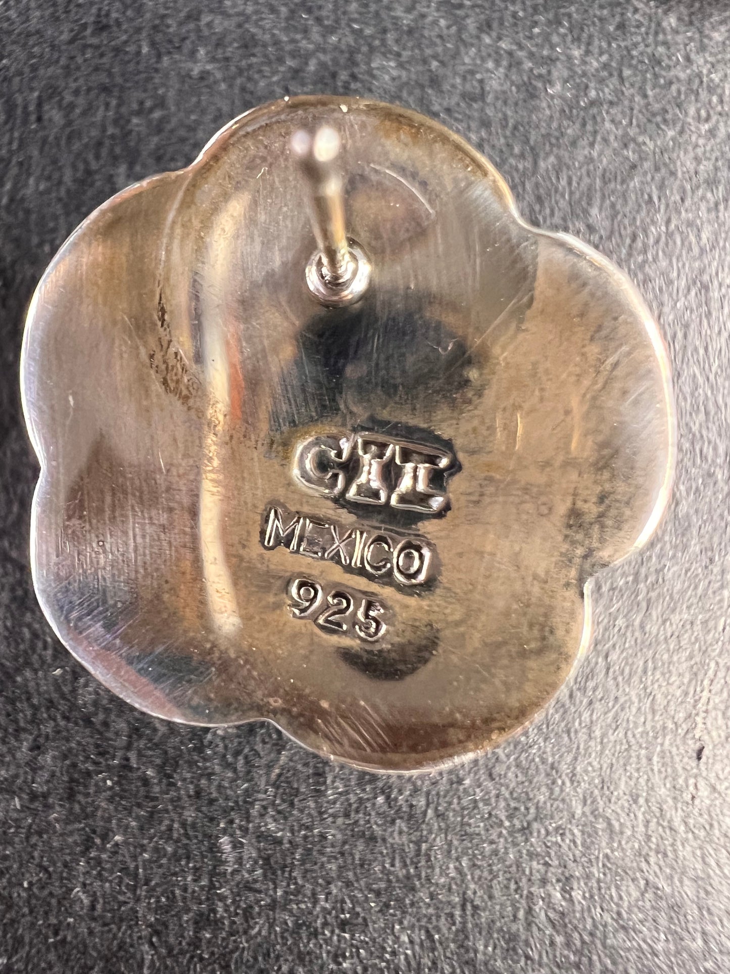 Vintage Taxco sterling silver floral stud earrings