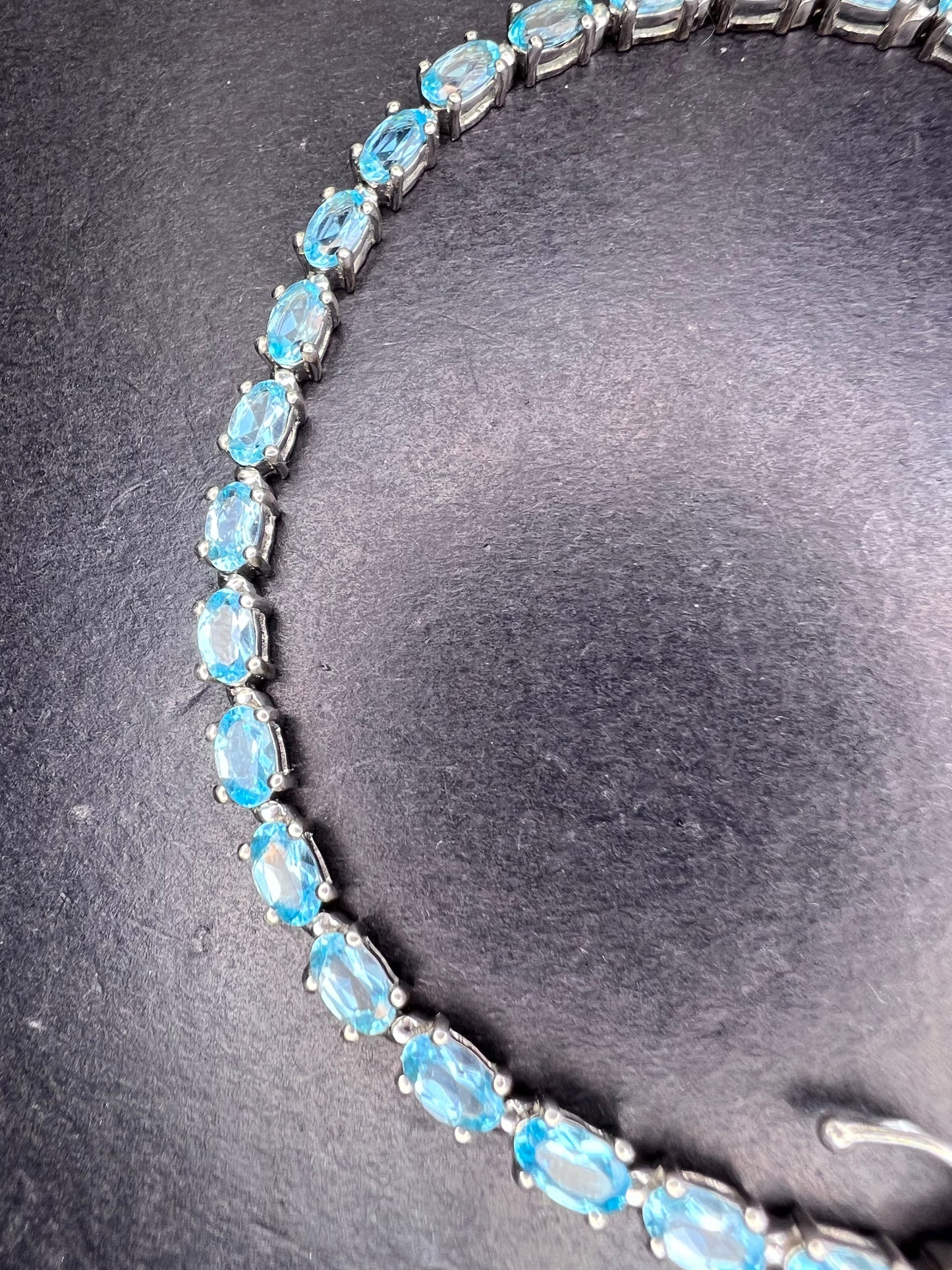 Madagascar Paraiba Apatite Tennis Bracelet in Platinum Over Sterling Silver (7.25 In) 7.15 ctw