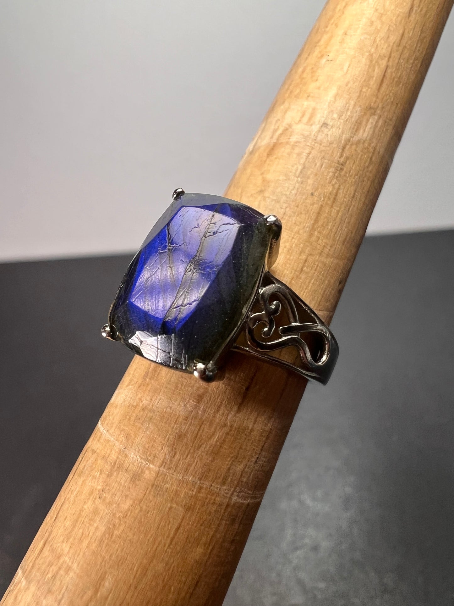 Labradorite stainless steel ring size 6 *NEW*